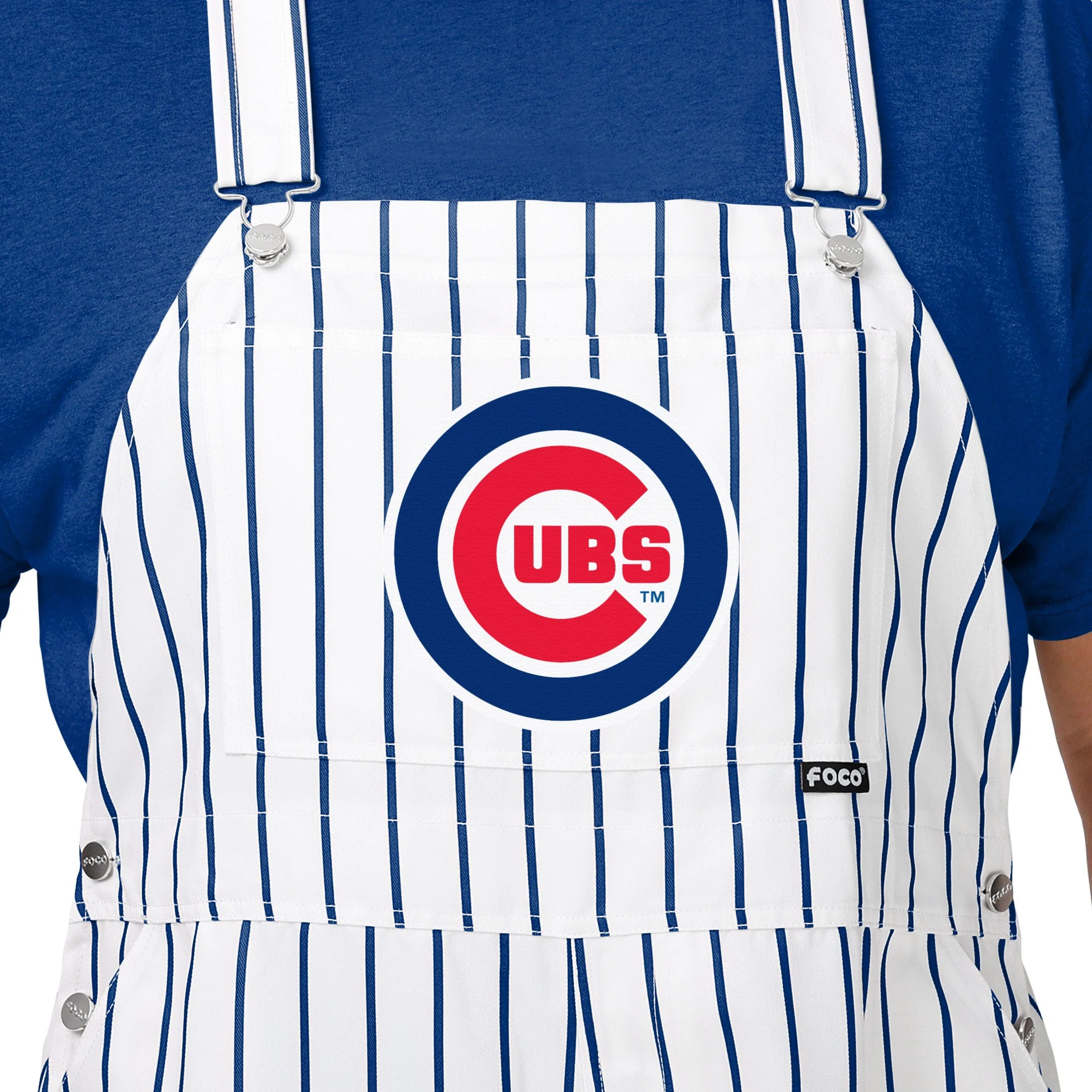 Chicago Cubs MLB Mens Pinstripe Bib Overalls - Image 4