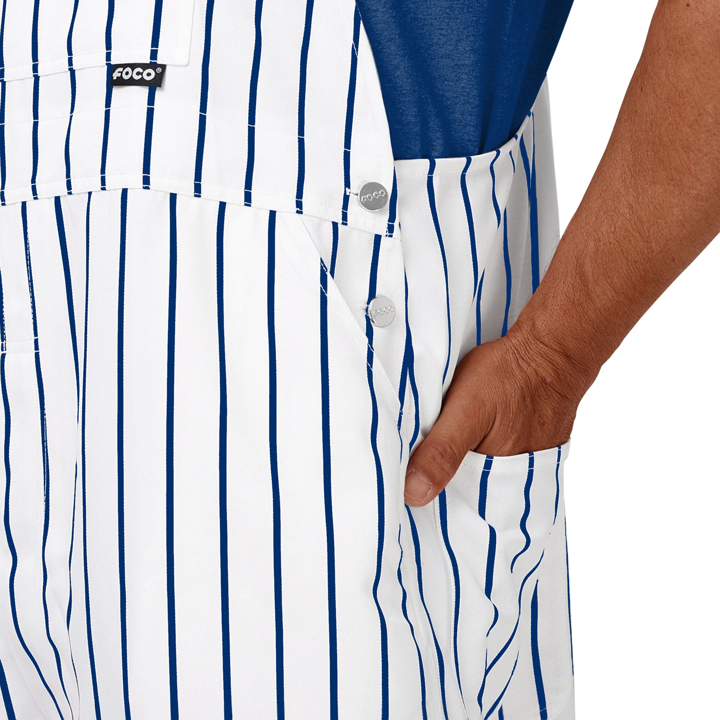 Chicago Cubs MLB Mens Pinstripe Bib Overalls - Image 5