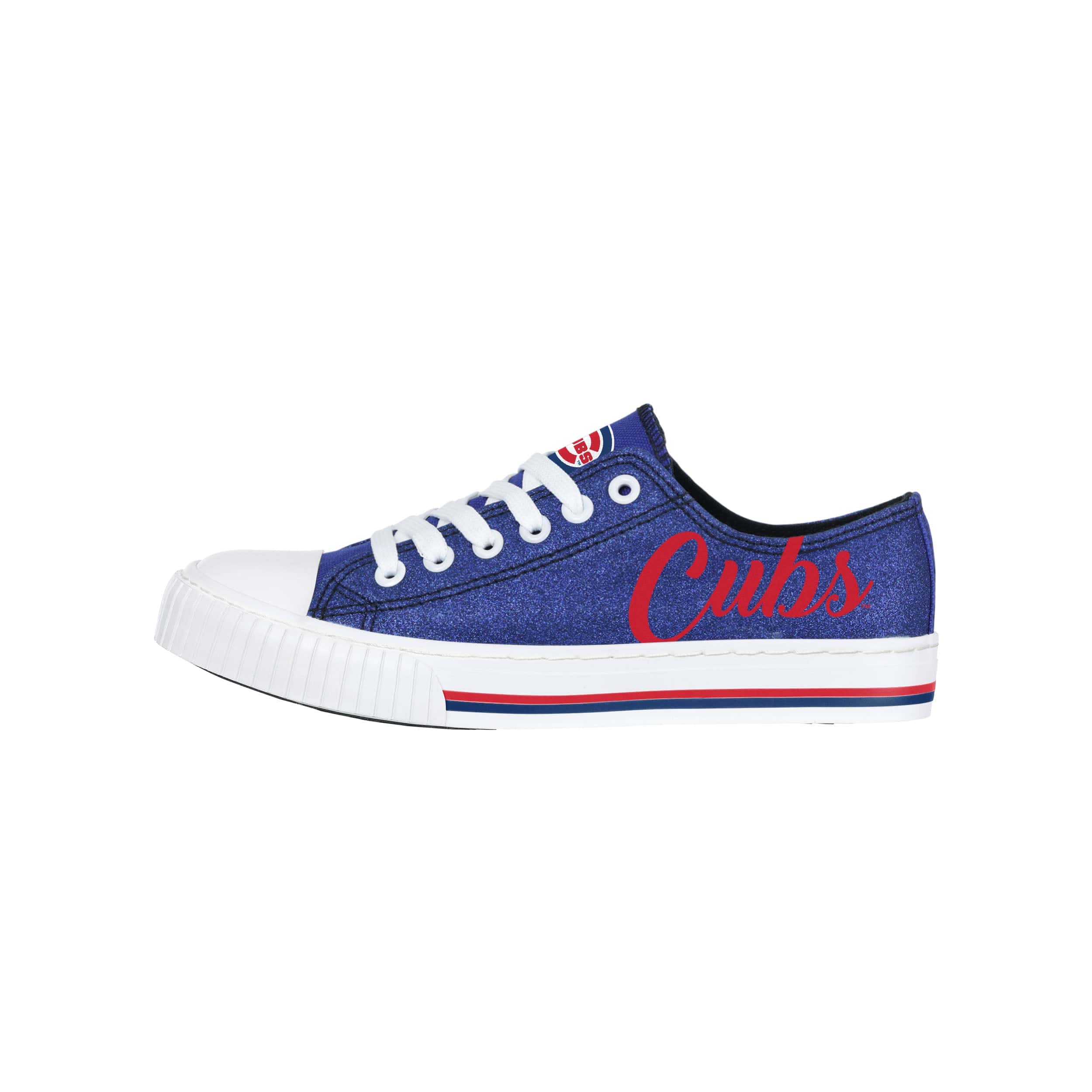 Chicago Cubs MLB Womens Color Glitter Canvas Shoes - Image 2