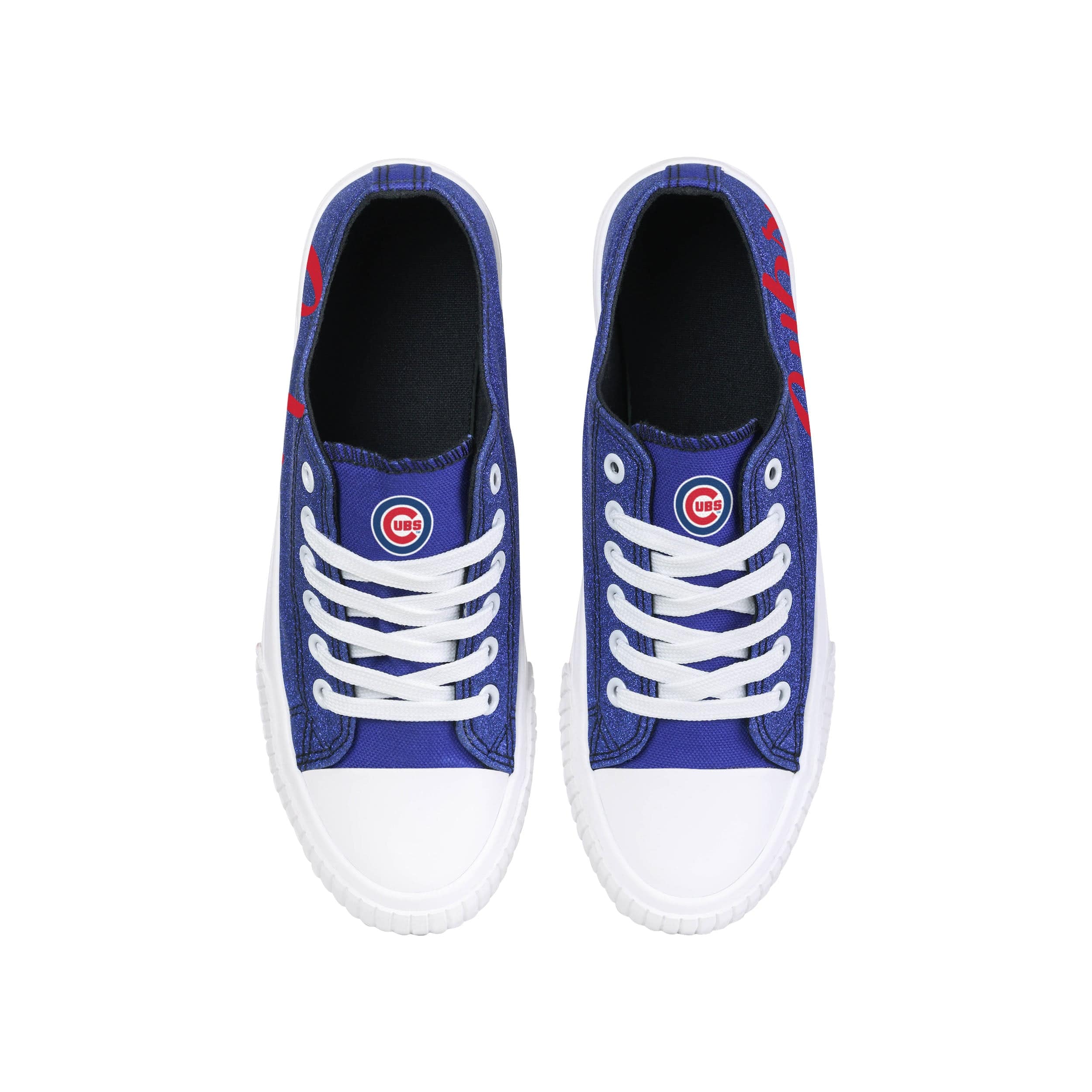 Chicago Cubs MLB Womens Color Glitter Canvas Shoes - Image 4