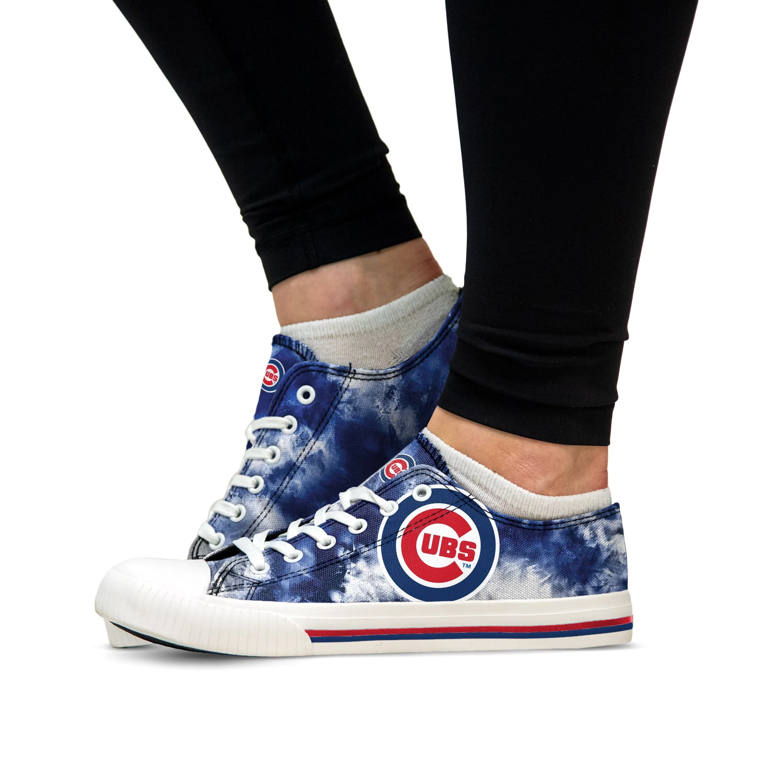 Chicago Cubs MLB Womens Low Top Tie-Dye Canvas Shoe - Image 4