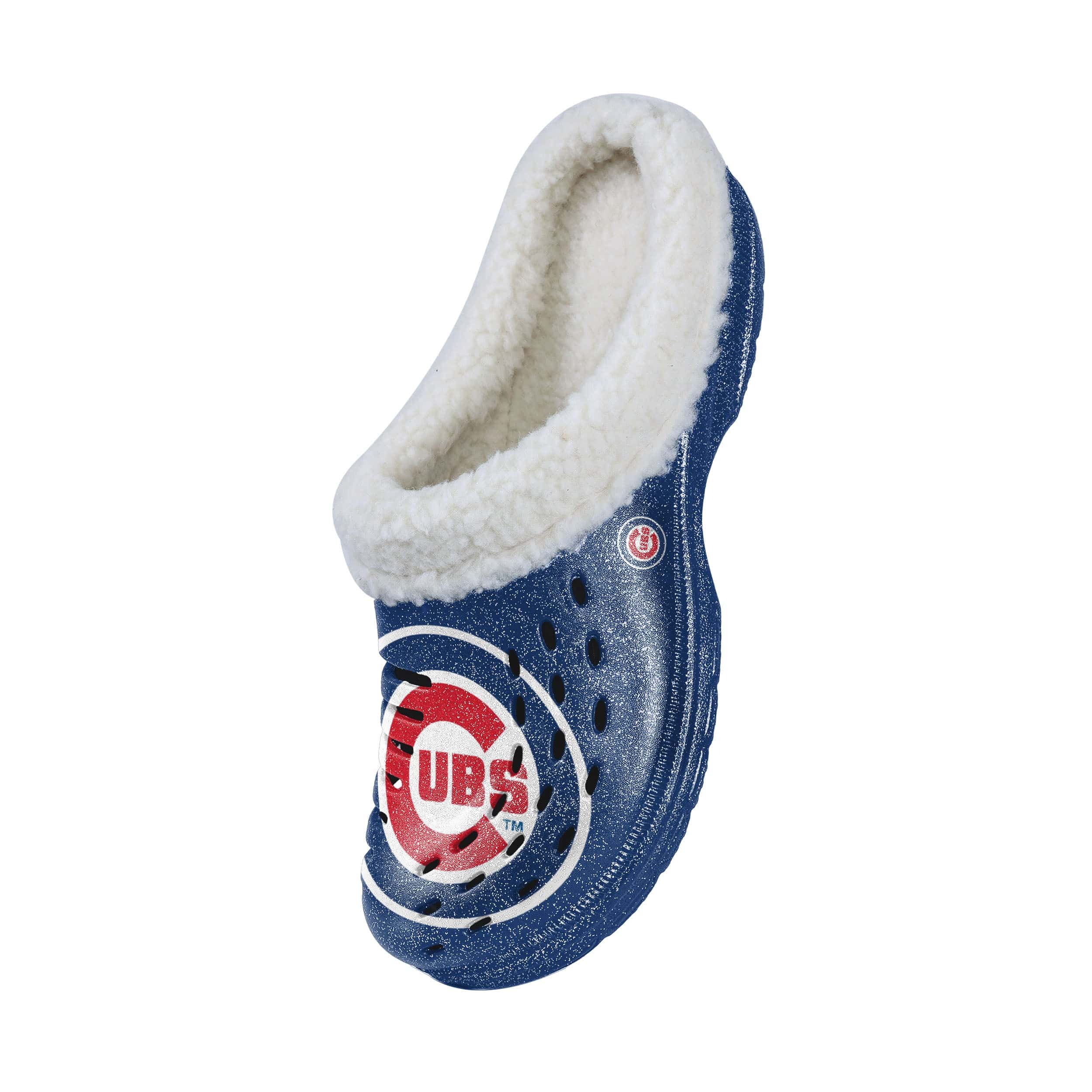 Chicago Cubs MLB Womens Sherpa Lined Glitter Clog - Image 3