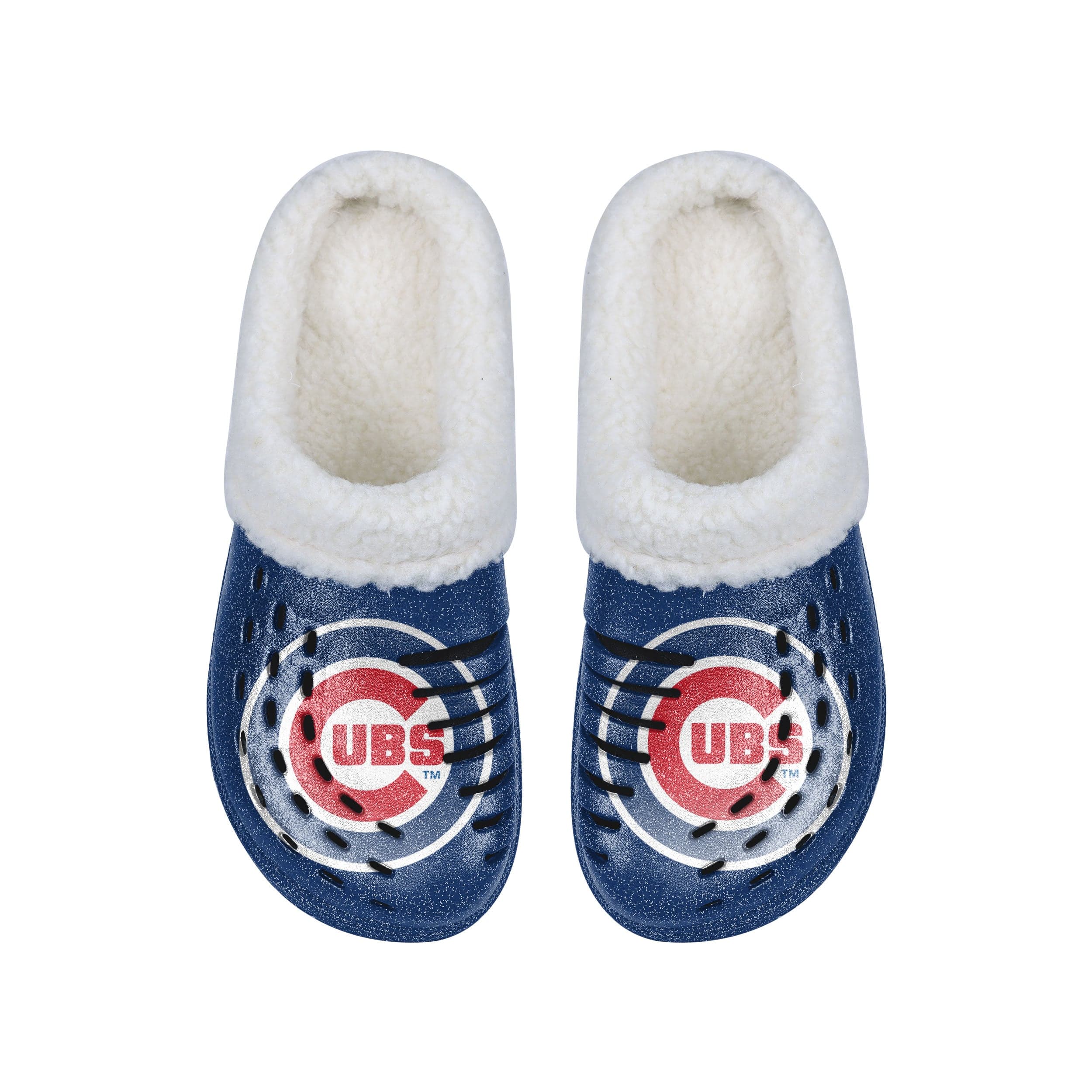 Chicago Cubs MLB Womens Sherpa Lined Glitter Clog - Image 4