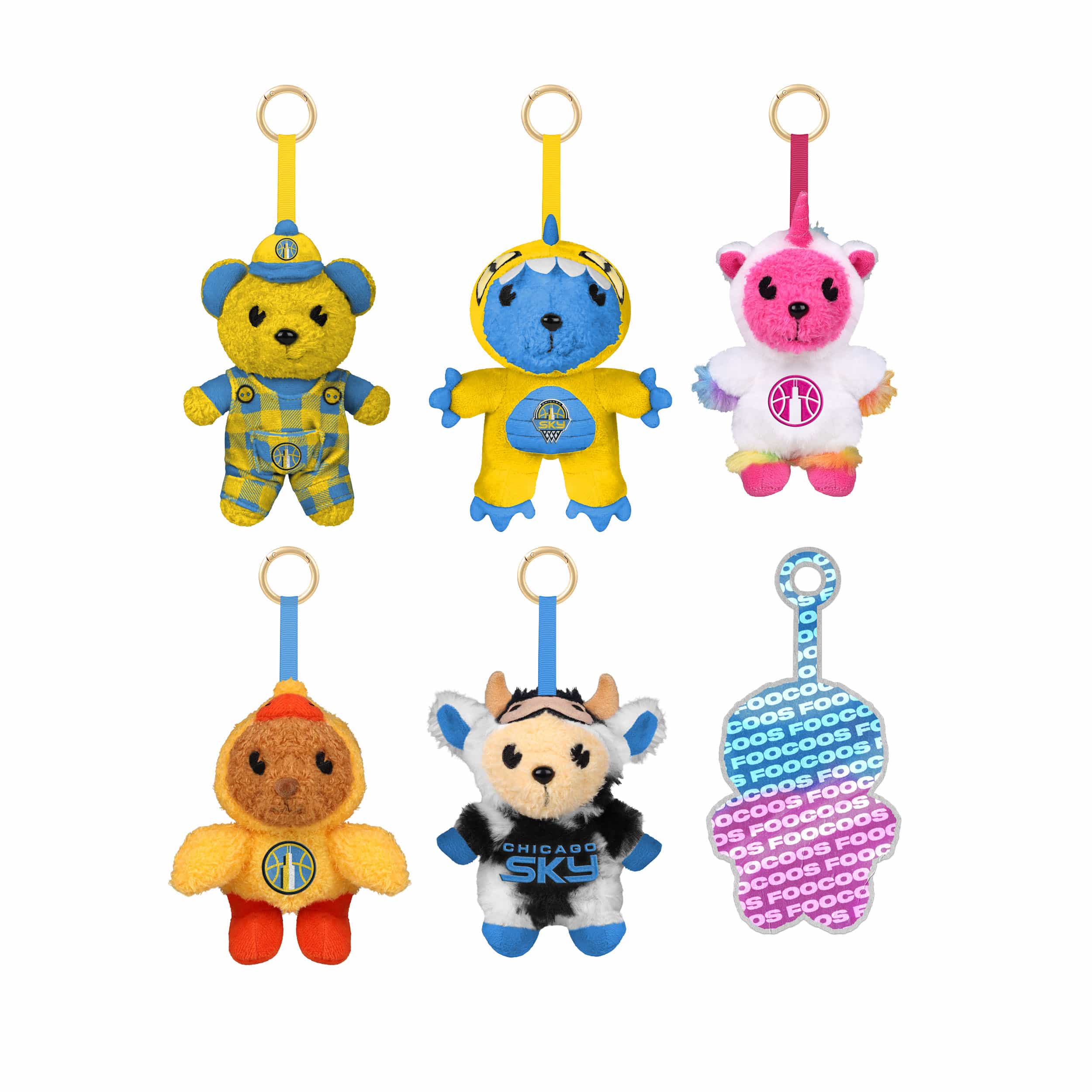 Chicago Sky WNBA FOOCOOS Plush Bag Charm Keychain Blind Box Series 1 (PREORDER - SHIPS LATE JULY)