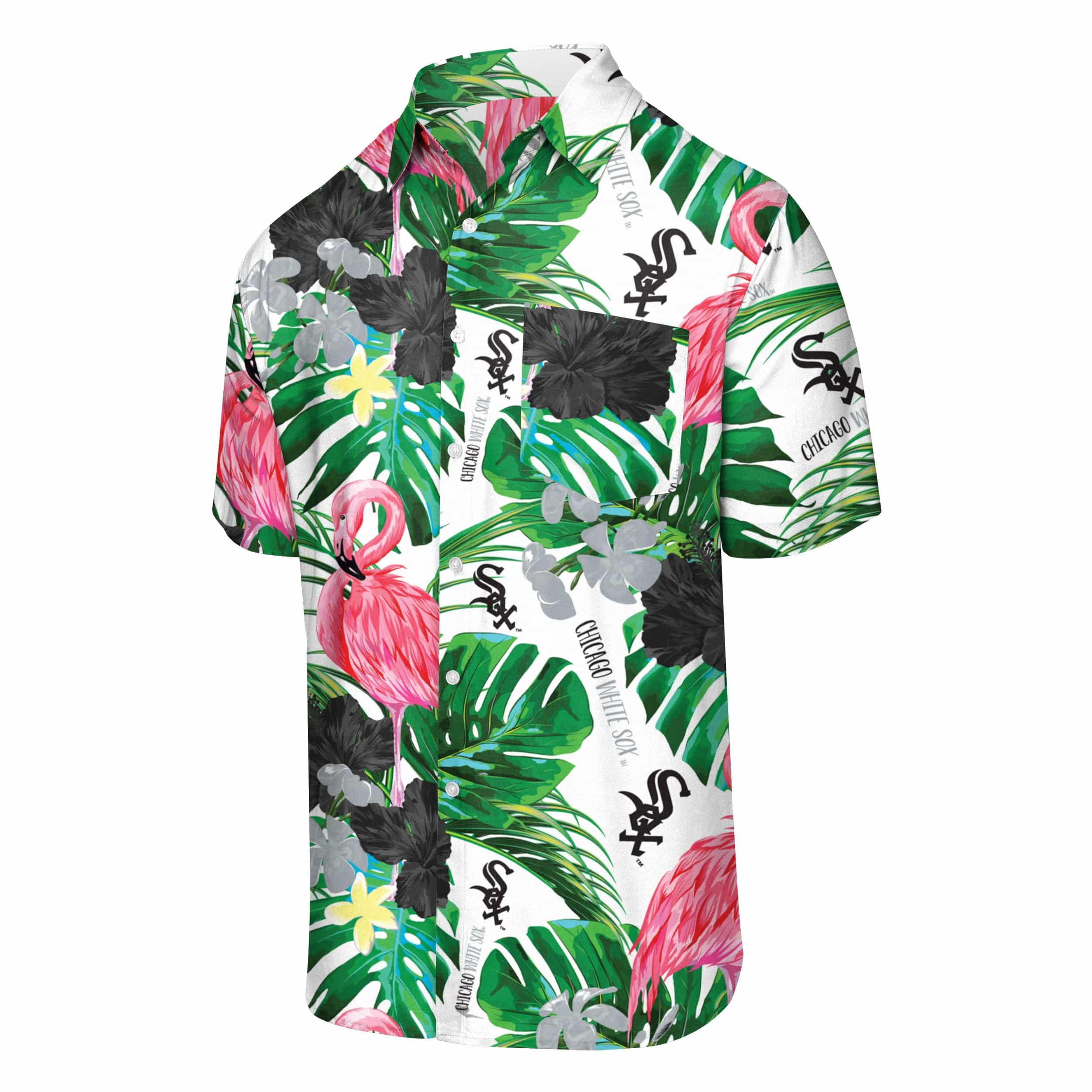 Chicago White Sox MLB Mens Flamingo Button Up Shirt - Image 4