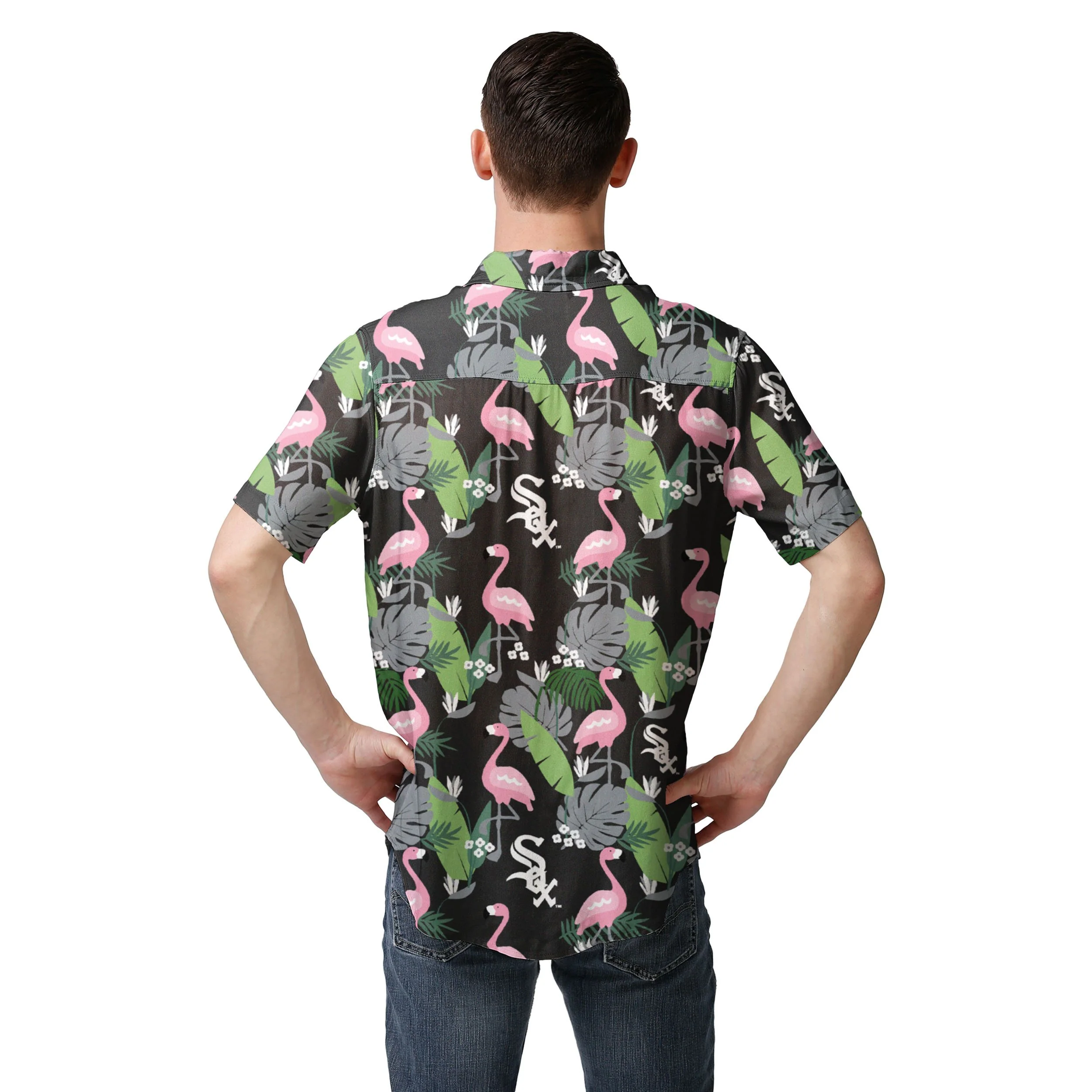 Chicago White Sox MLB Mens Floral Button Up Shirt - Image 2