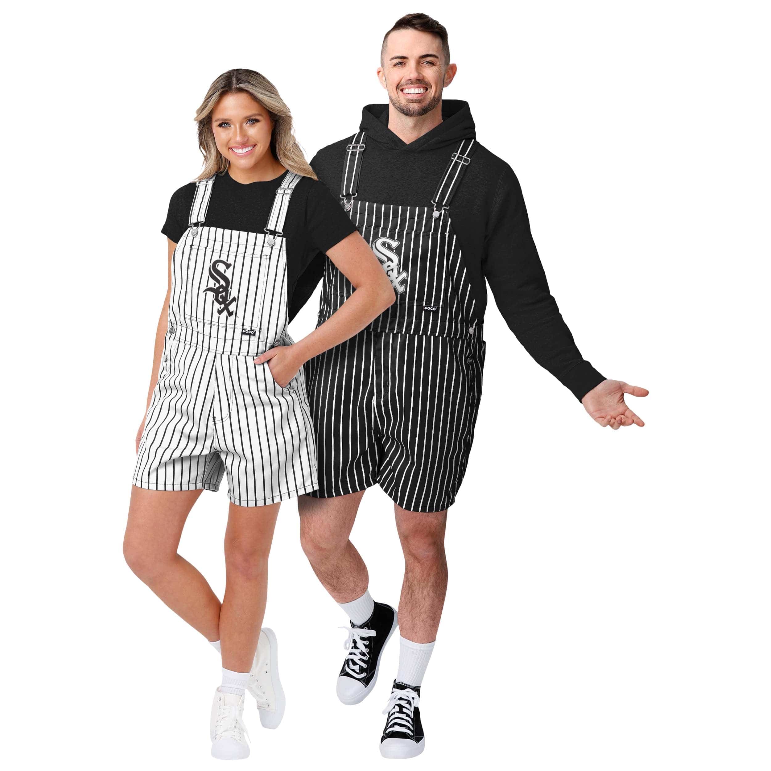 Chicago White Sox MLB Mens Pinstripe Bib Shortalls - Image 3