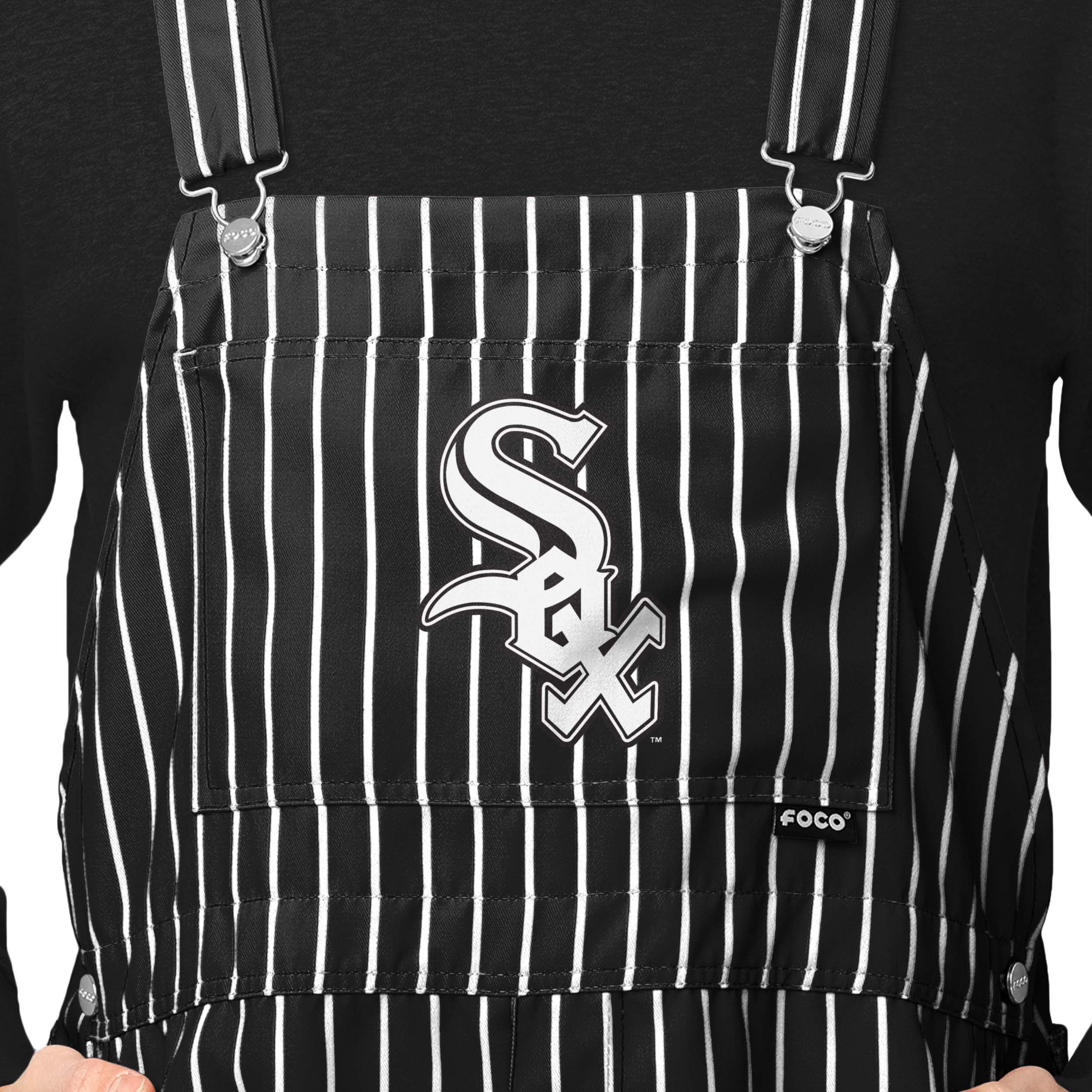 Chicago White Sox MLB Mens Pinstripe Bib Shortalls - Image 4