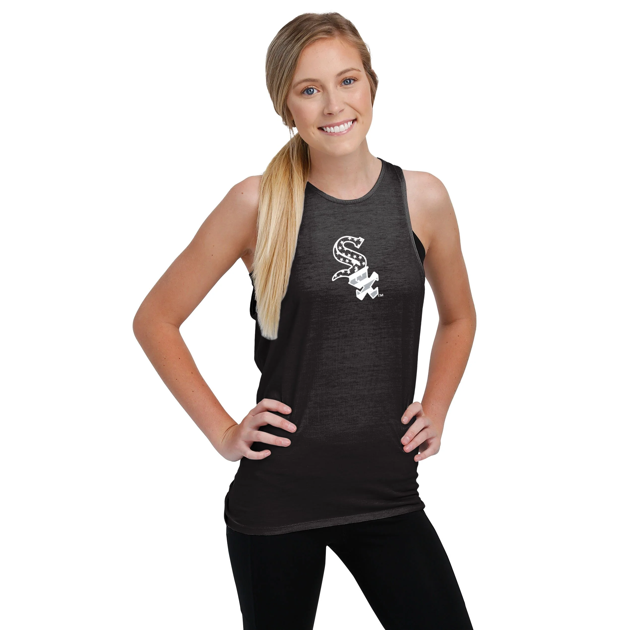 Chicago White Sox MLB Womens Americana Tie-Breaker Sleeveless Top - Image 2