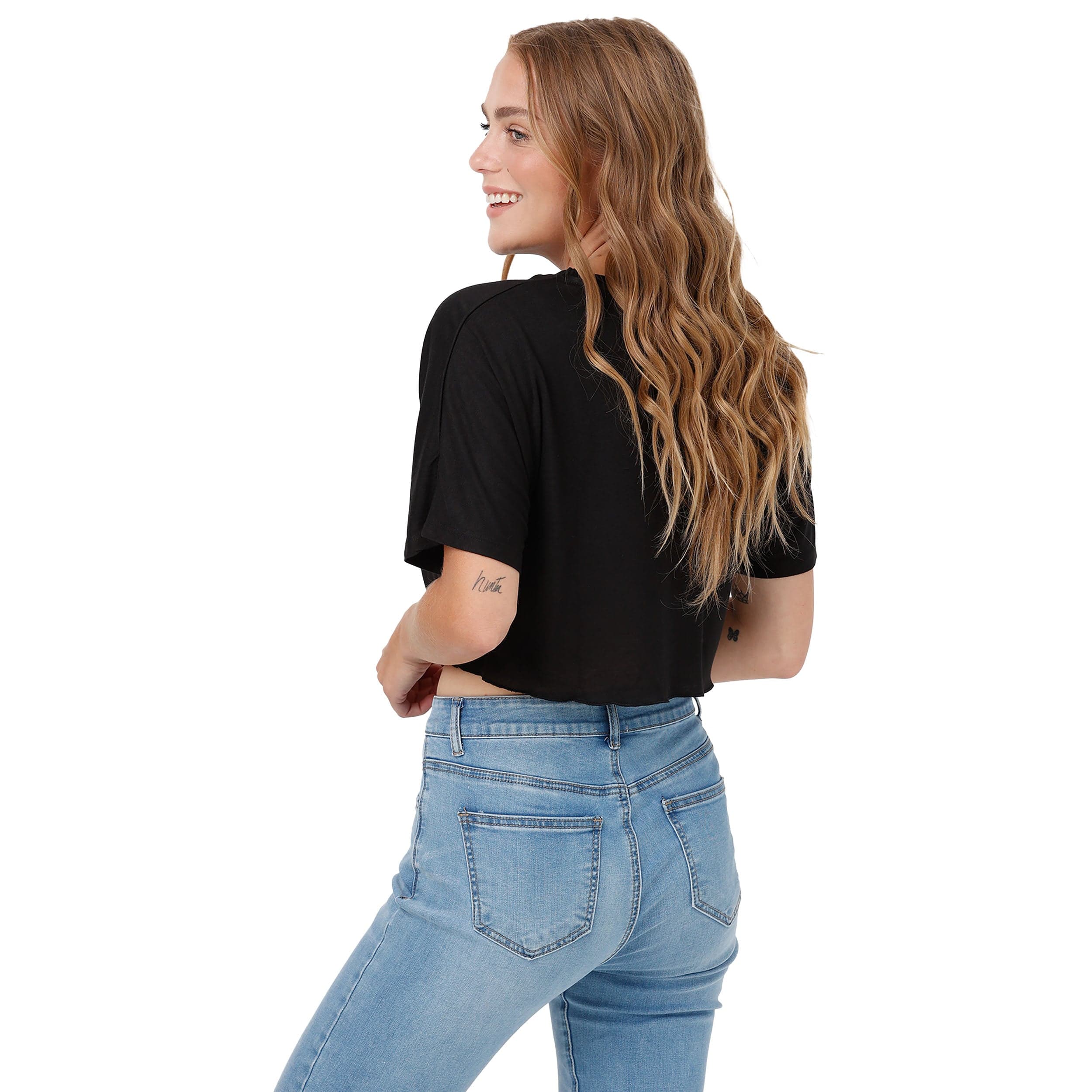 Chicago White Sox MLB Womens Petite Distressed Wordmark Crop Top - Image 2