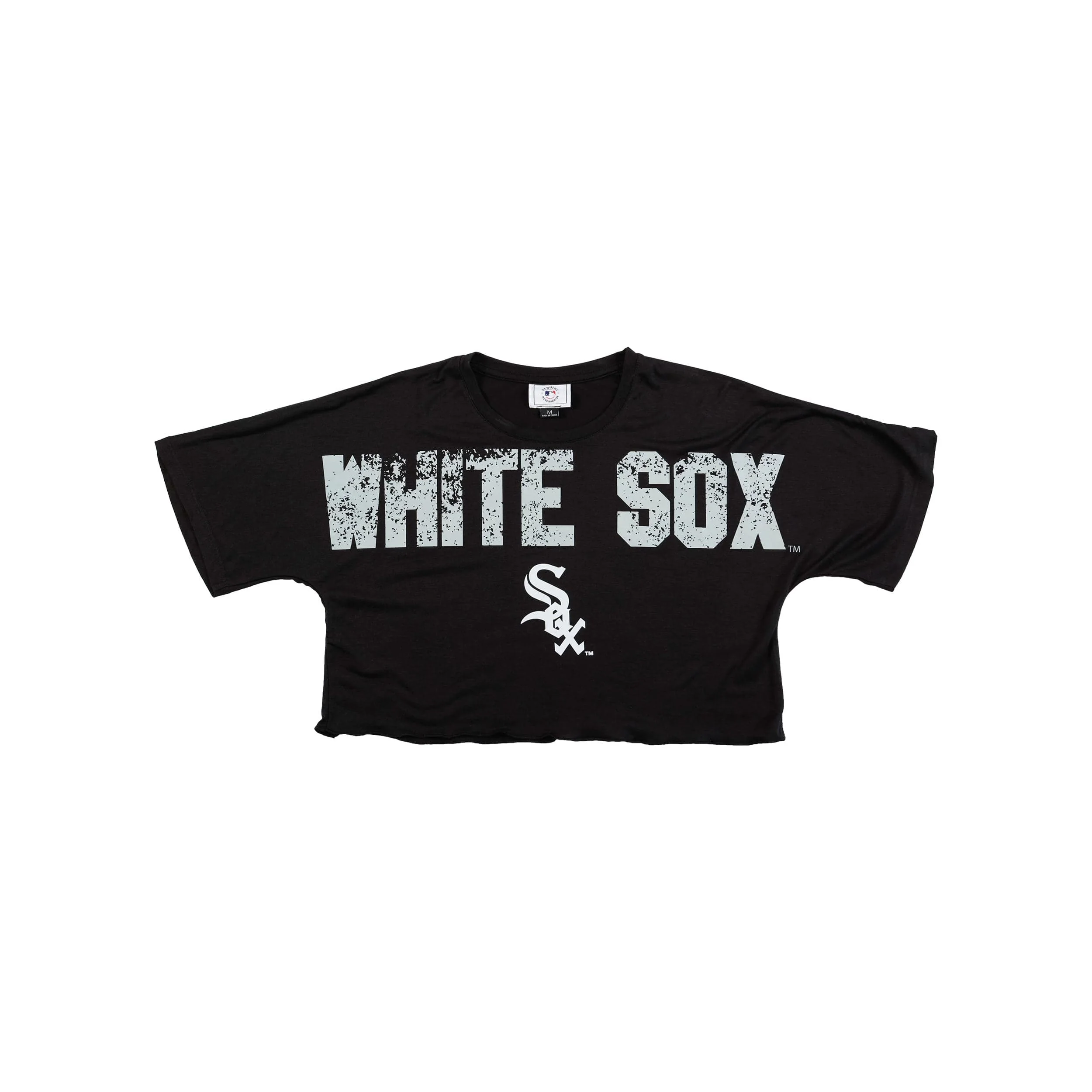 Chicago White Sox MLB Womens Petite Distressed Wordmark Crop Top - Image 3