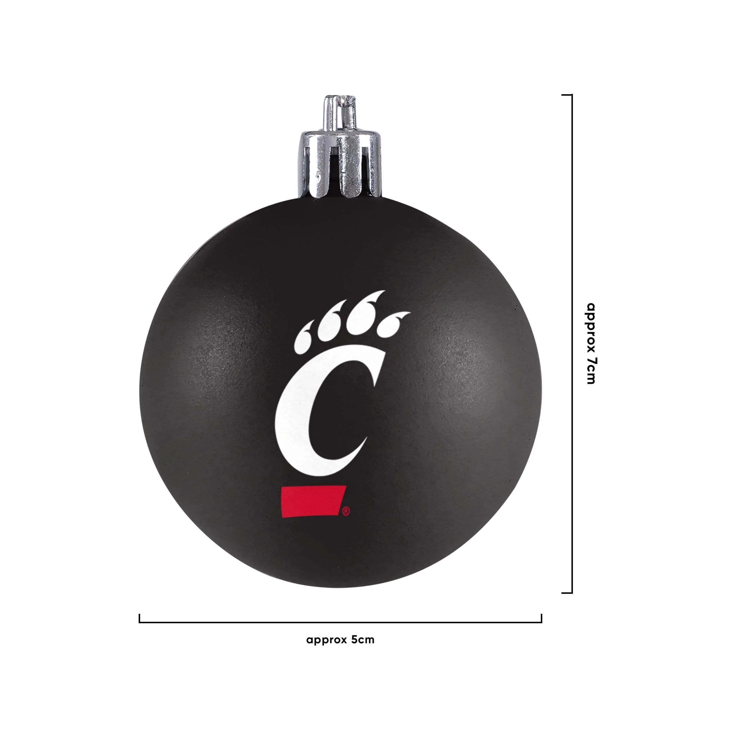 Cincinnati Bearcats NCAA 12 Pack Plastic Ball Ornament Set - Image 3