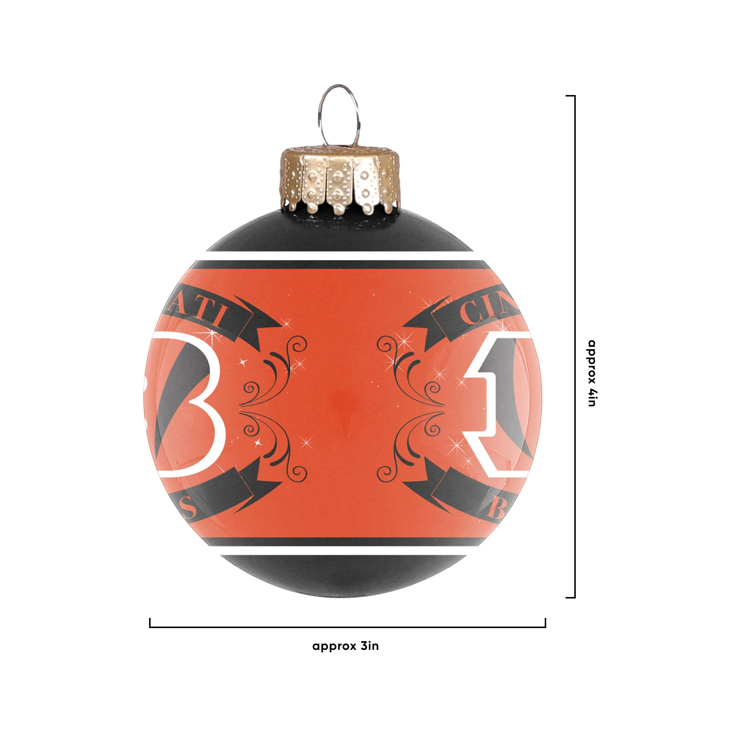 Cincinnati Bengals NFL 2 Pack Glass Ball Ornament Set - Image 3