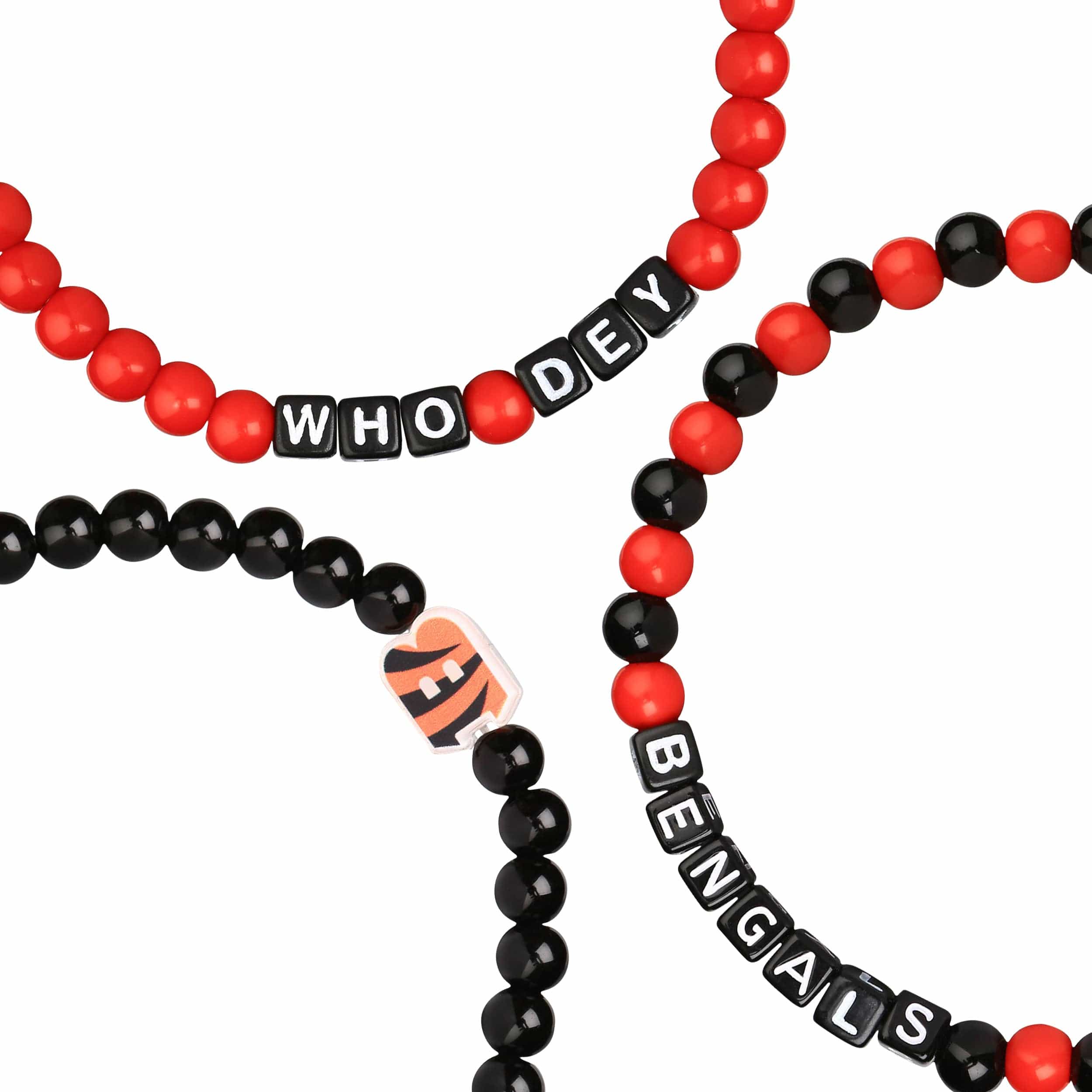 Cincinnati Bengals NFL 3 Pack Beaded Friendship Bracelet - Image 2