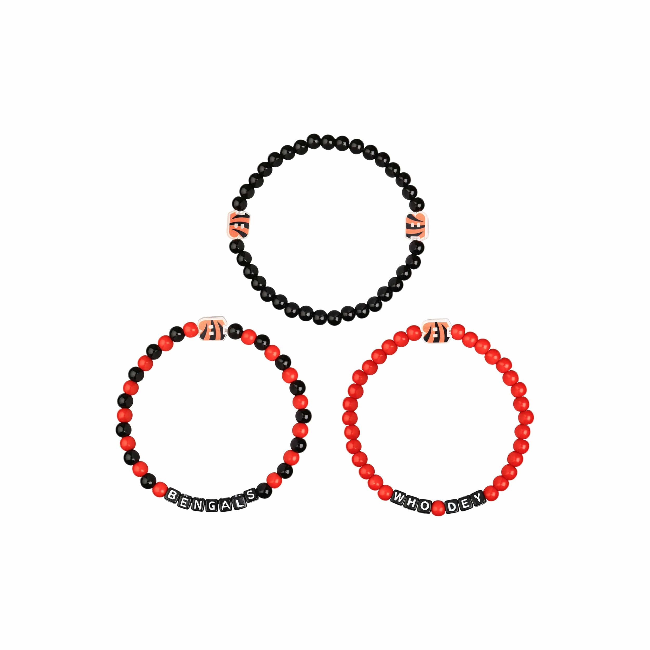 Cincinnati Bengals NFL 3 Pack Beaded Friendship Bracelet - Image 3