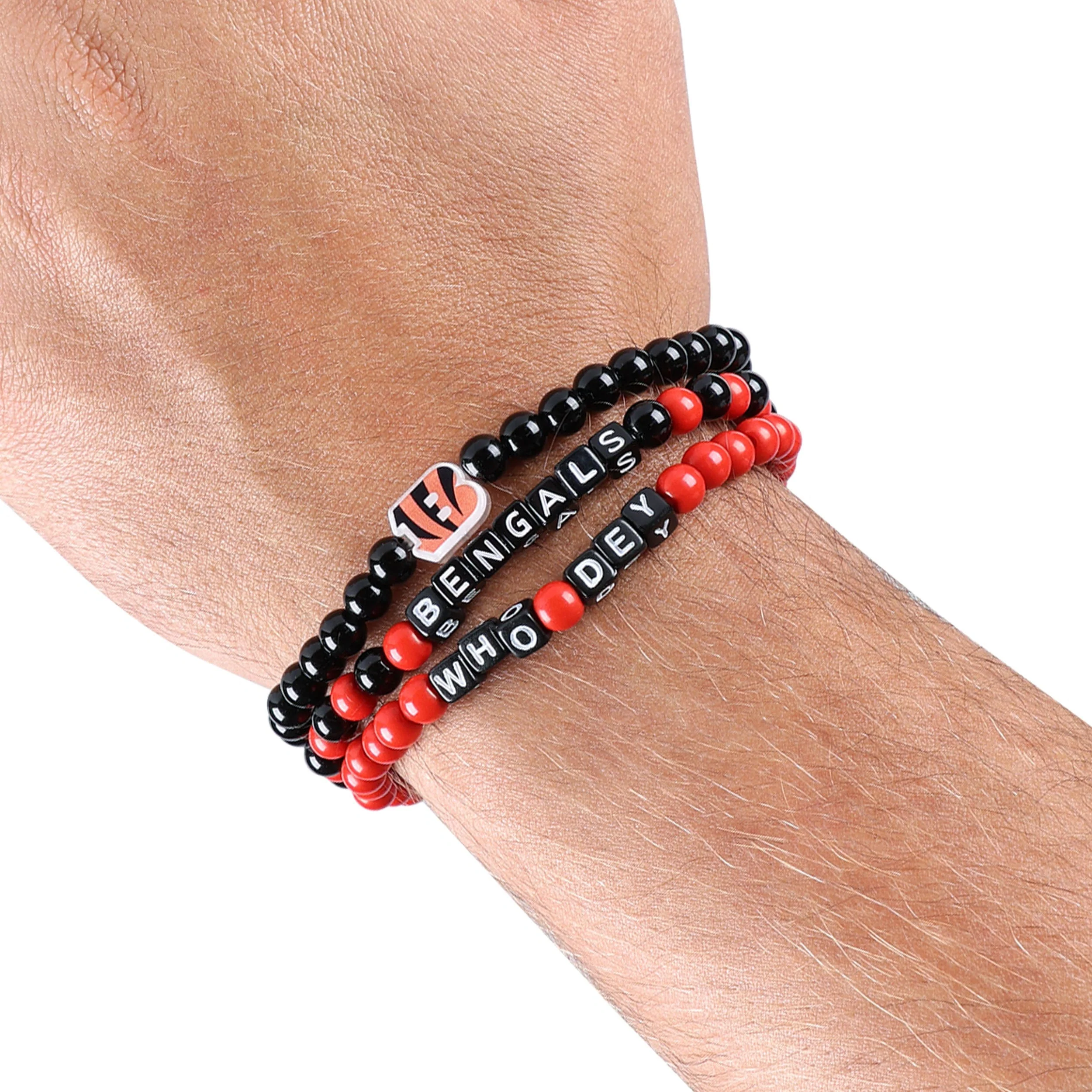 Cincinnati Bengals NFL 3 Pack Beaded Friendship Bracelet - Image 4