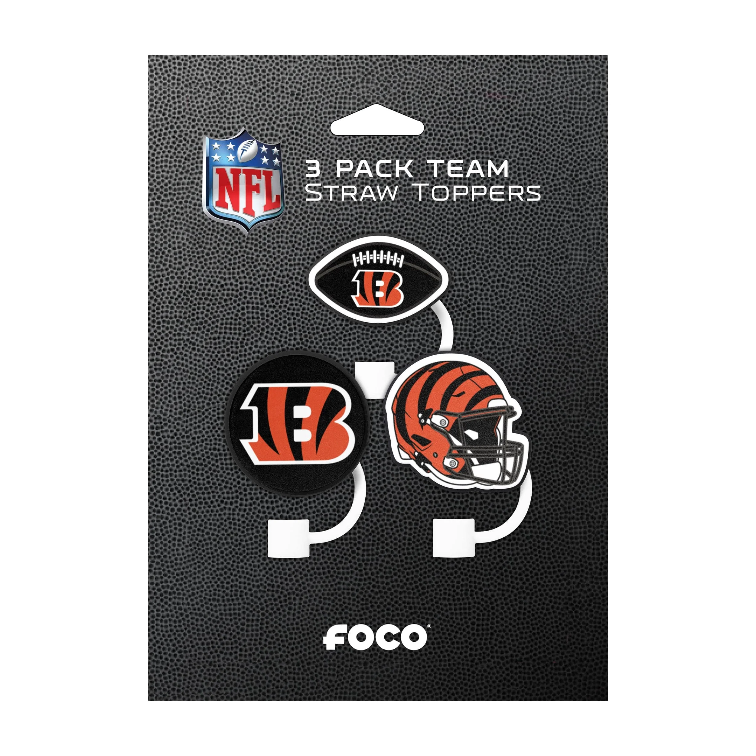 Cincinnati Bengals NFL 3 Pack Primary Logo Straw Toppers - Image 6
