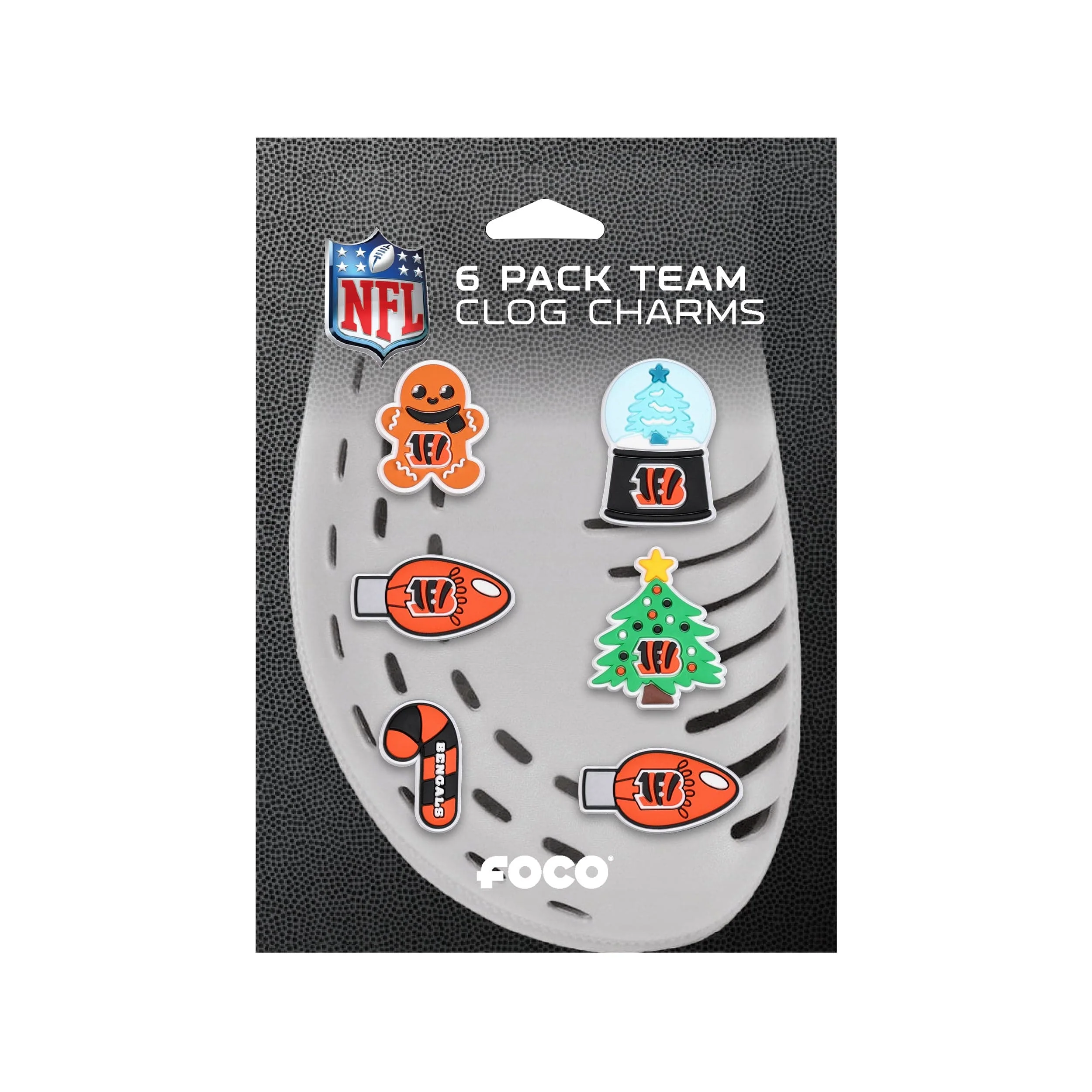 Cincinnati Bengals NFL 6 Pack Holiday Team Clog Charms - Image 5