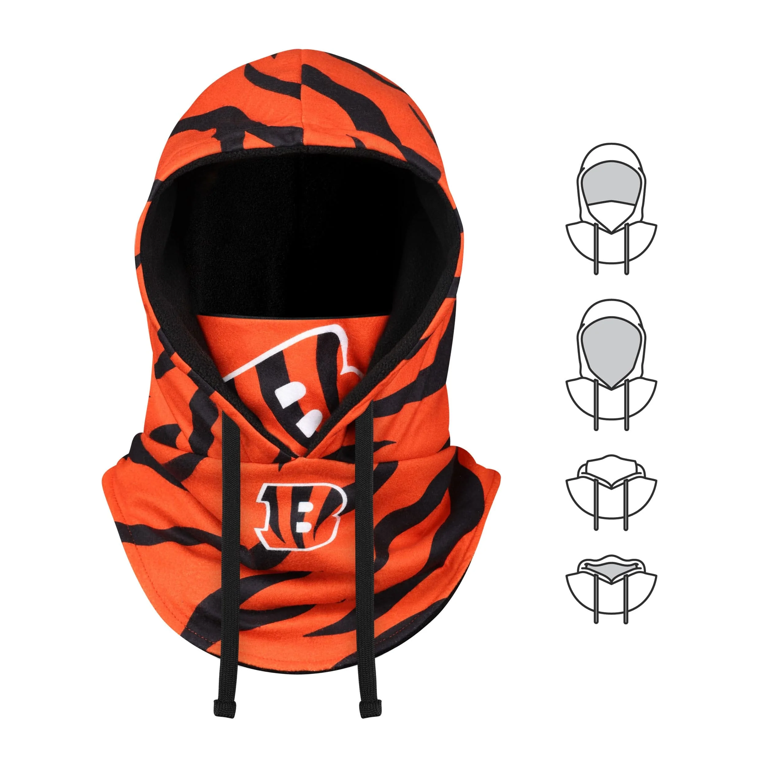 Cincinnati Bengals NFL Alternate Team Color Drawstring Hooded Gaiter - Image 5