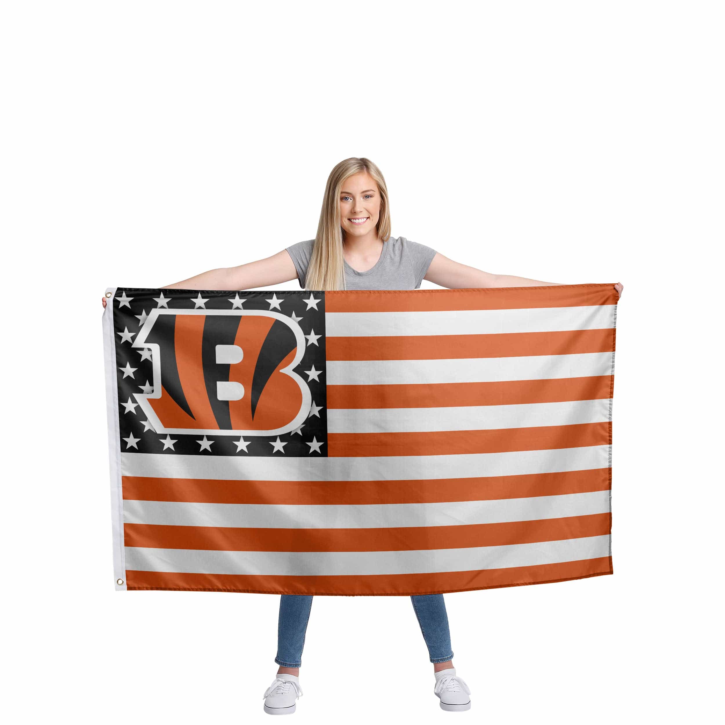 Cincinnati Bengals NFL American Stars Horizontal Flag - Image 2