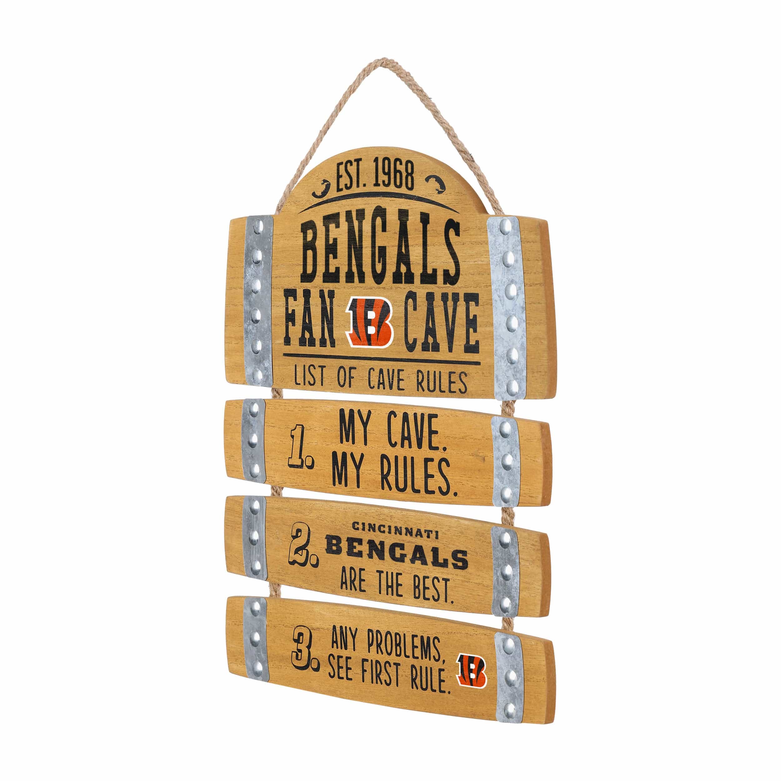 Cincinnati Bengals NFL Barrel Slat Mancave Sign - Image 2