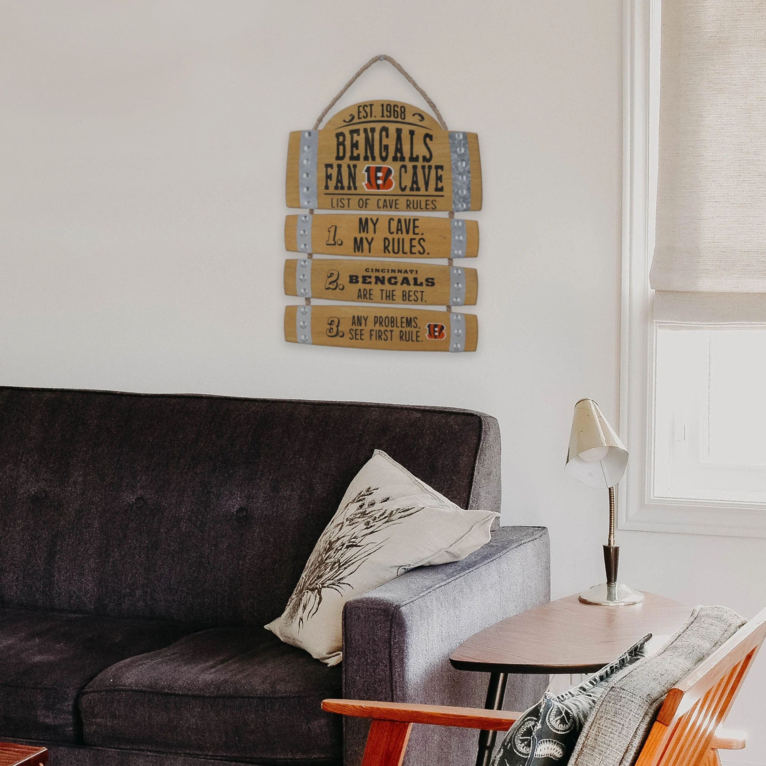 Cincinnati Bengals NFL Barrel Slat Mancave Sign - Image 4