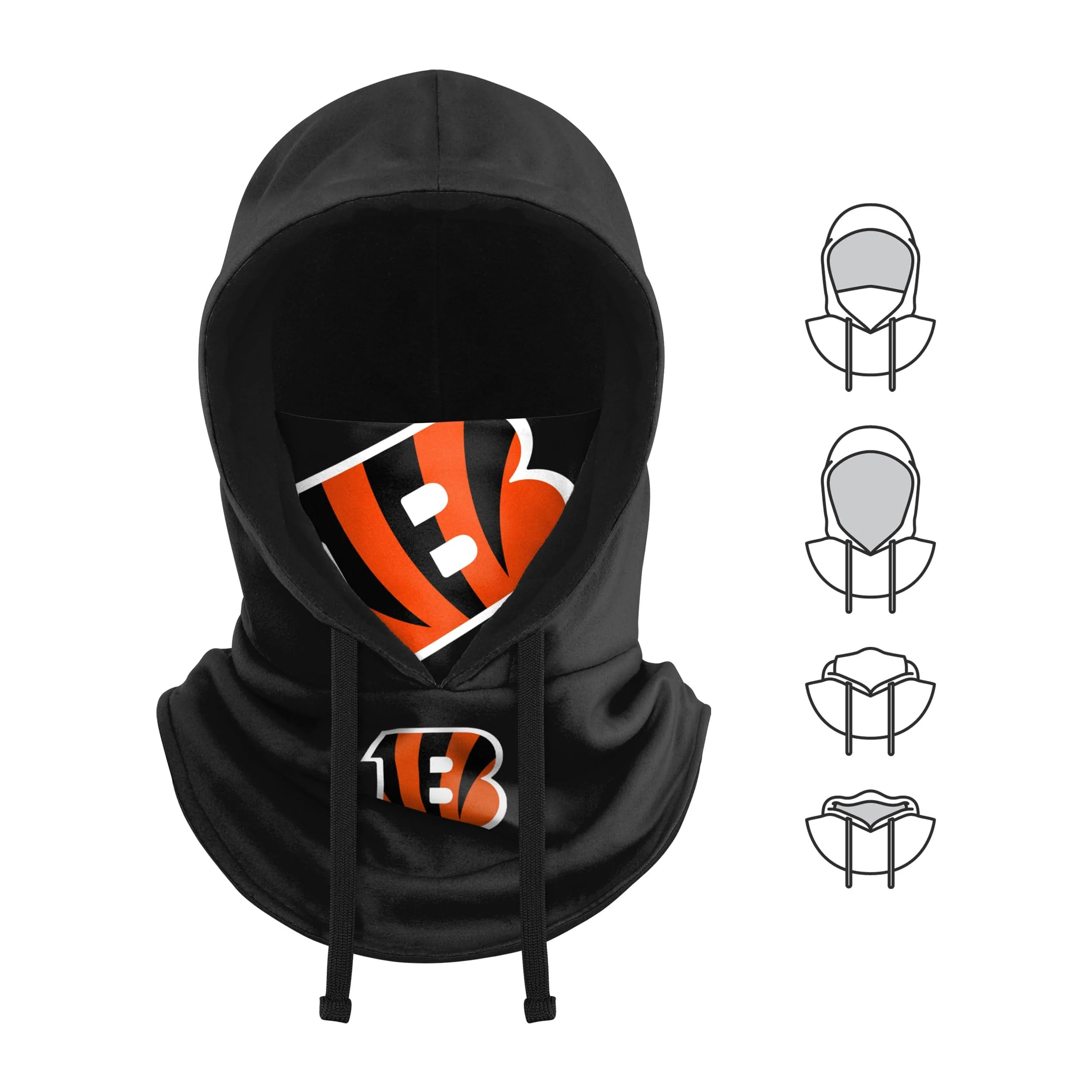 Cincinnati Bengals NFL Black Drawstring Hooded Gaiter - Image 5