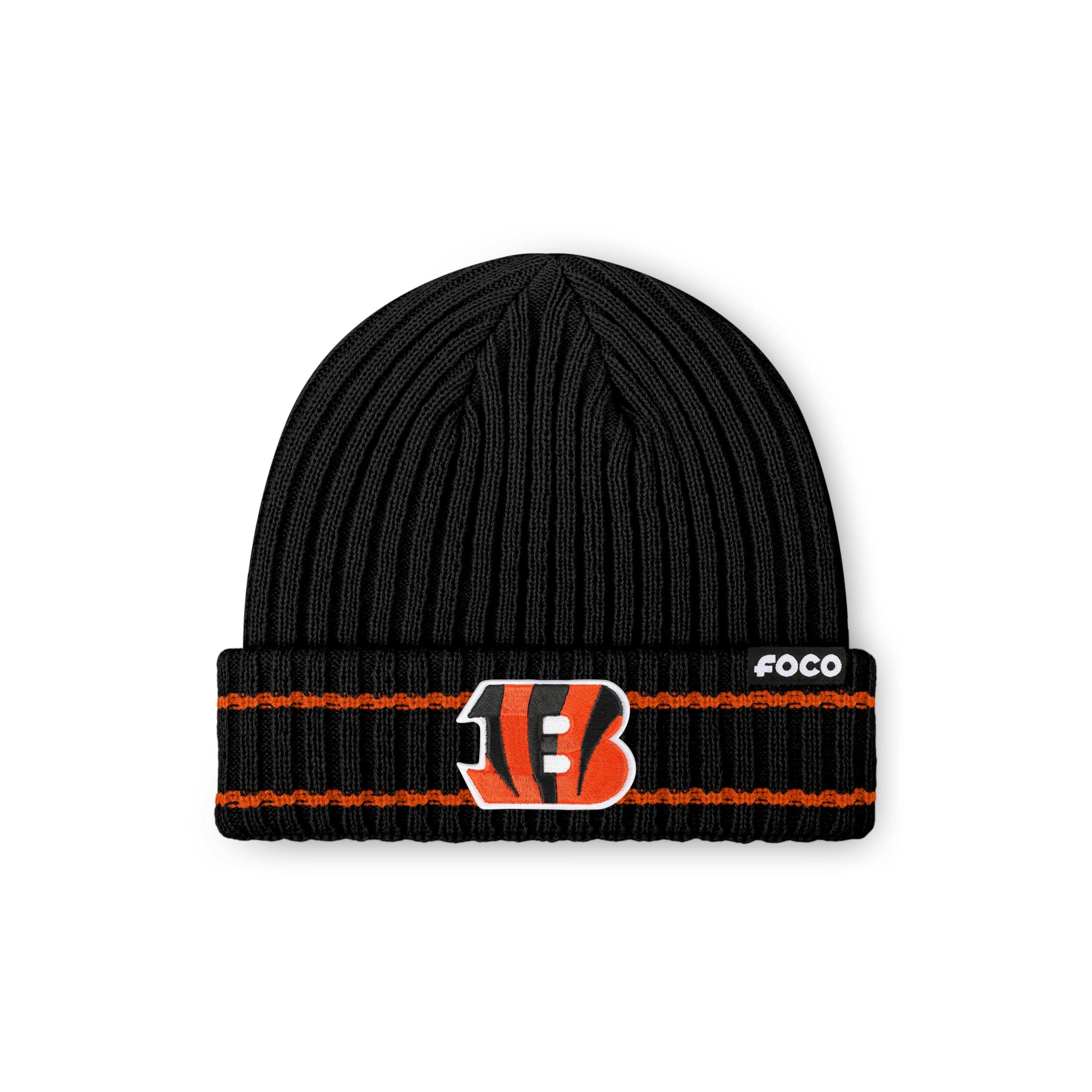 Cincinnati Bengals NFL Black Primary Logo Ribbed Beanie