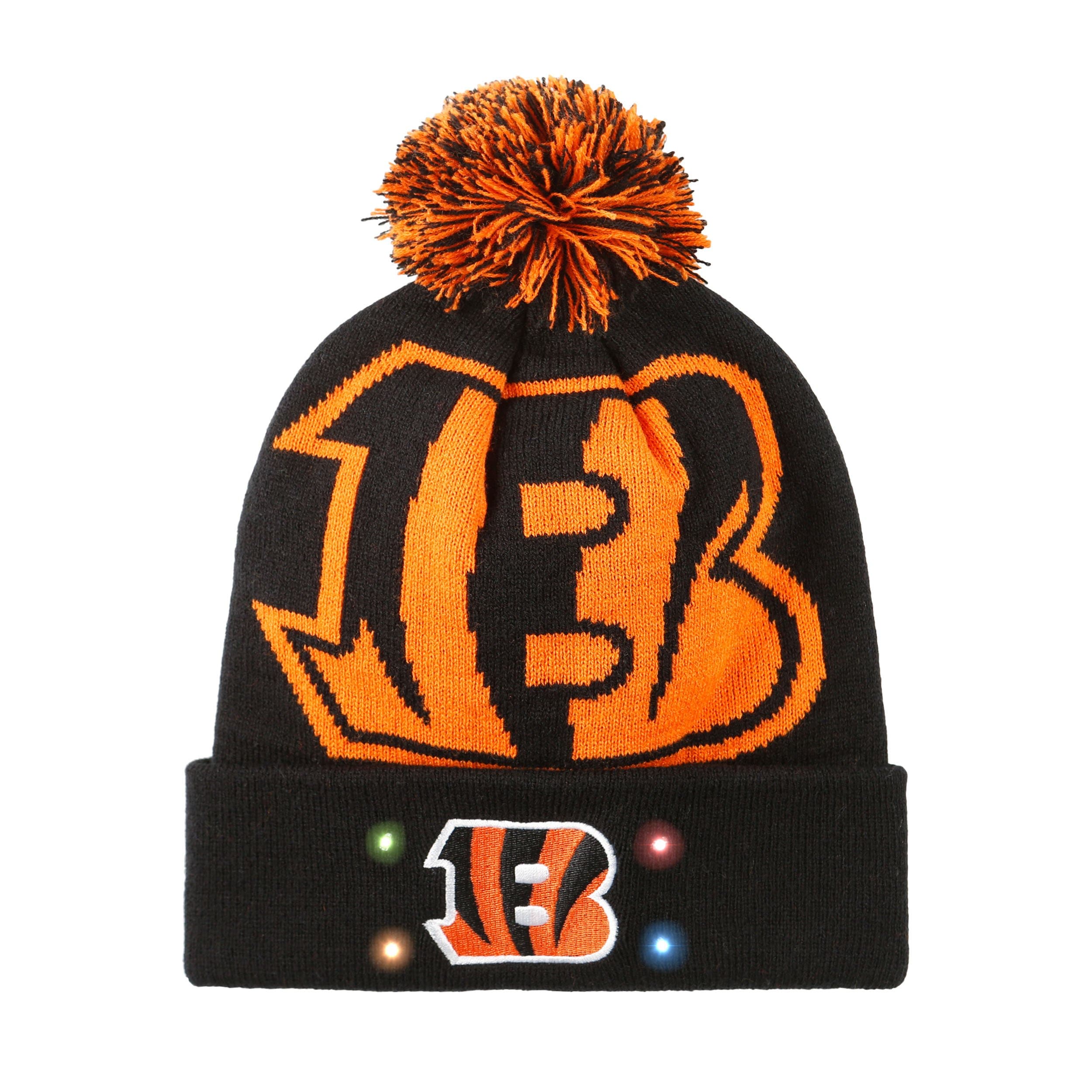 Cincinnati Bengals NFL Cropped Logo Light Up Knit Beanie - Image 2