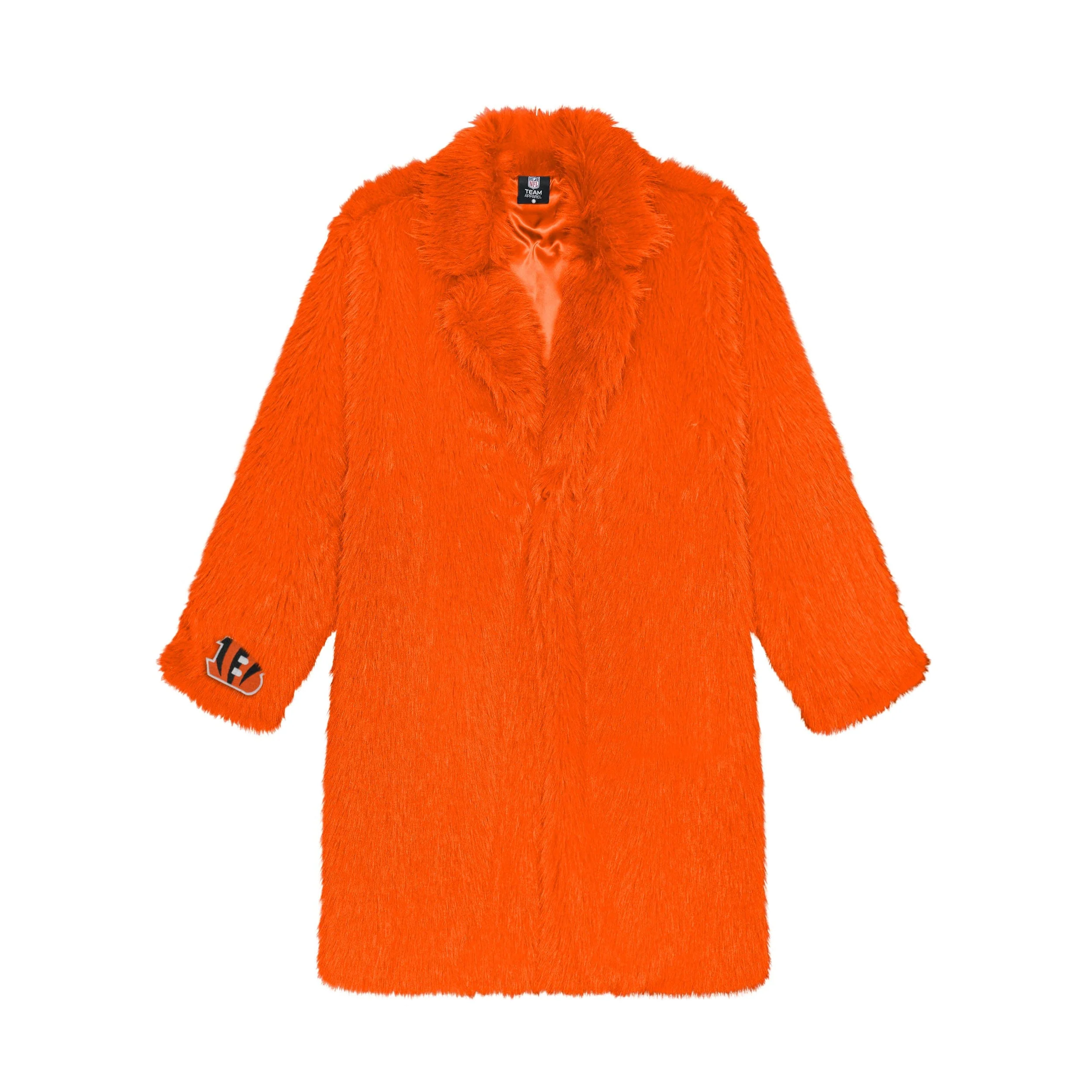 Cincinnati Bengals NFL Faux Fur Long Jacket - Image 4