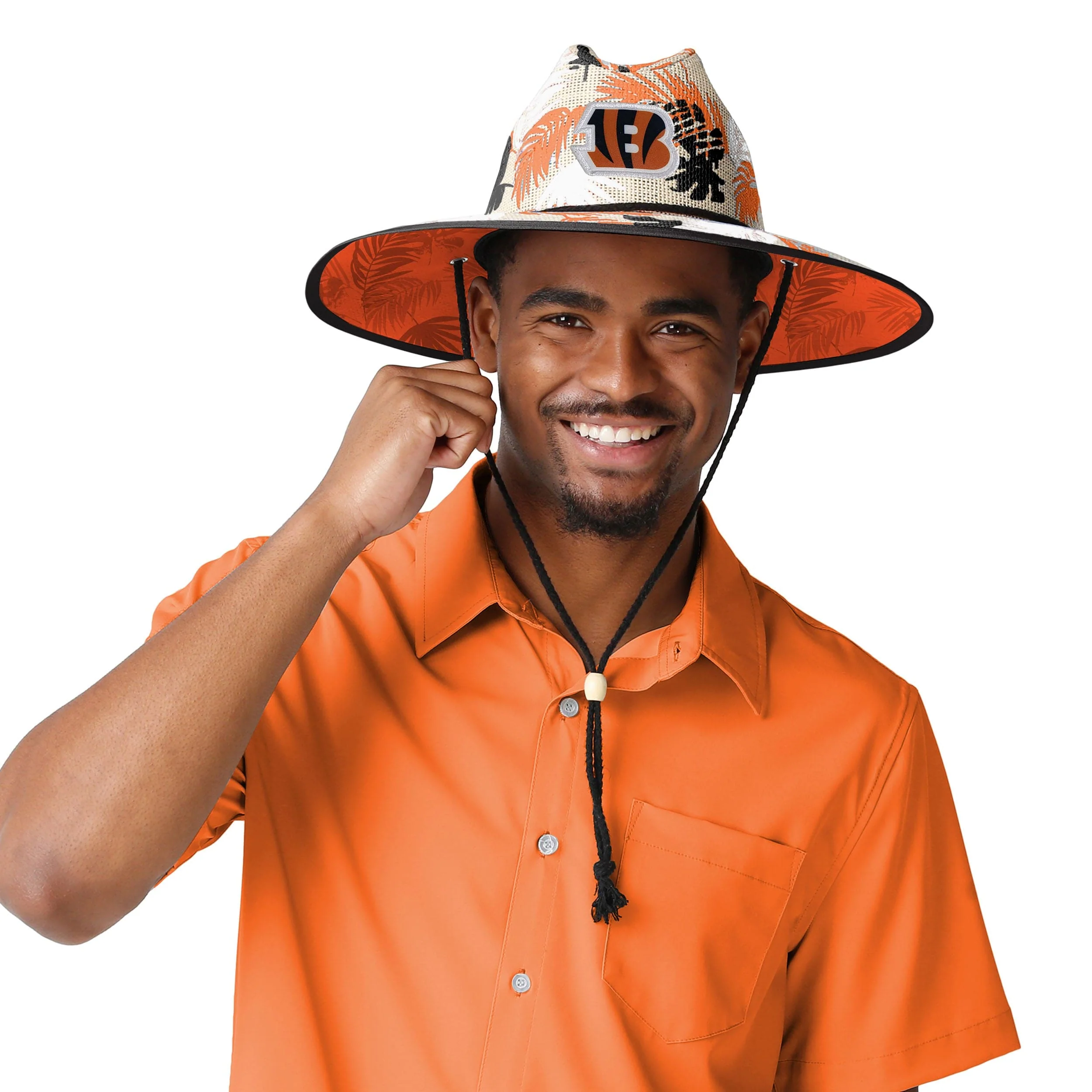 Cincinnati Bengals NFL Floral Printed Straw Hat - Image 2