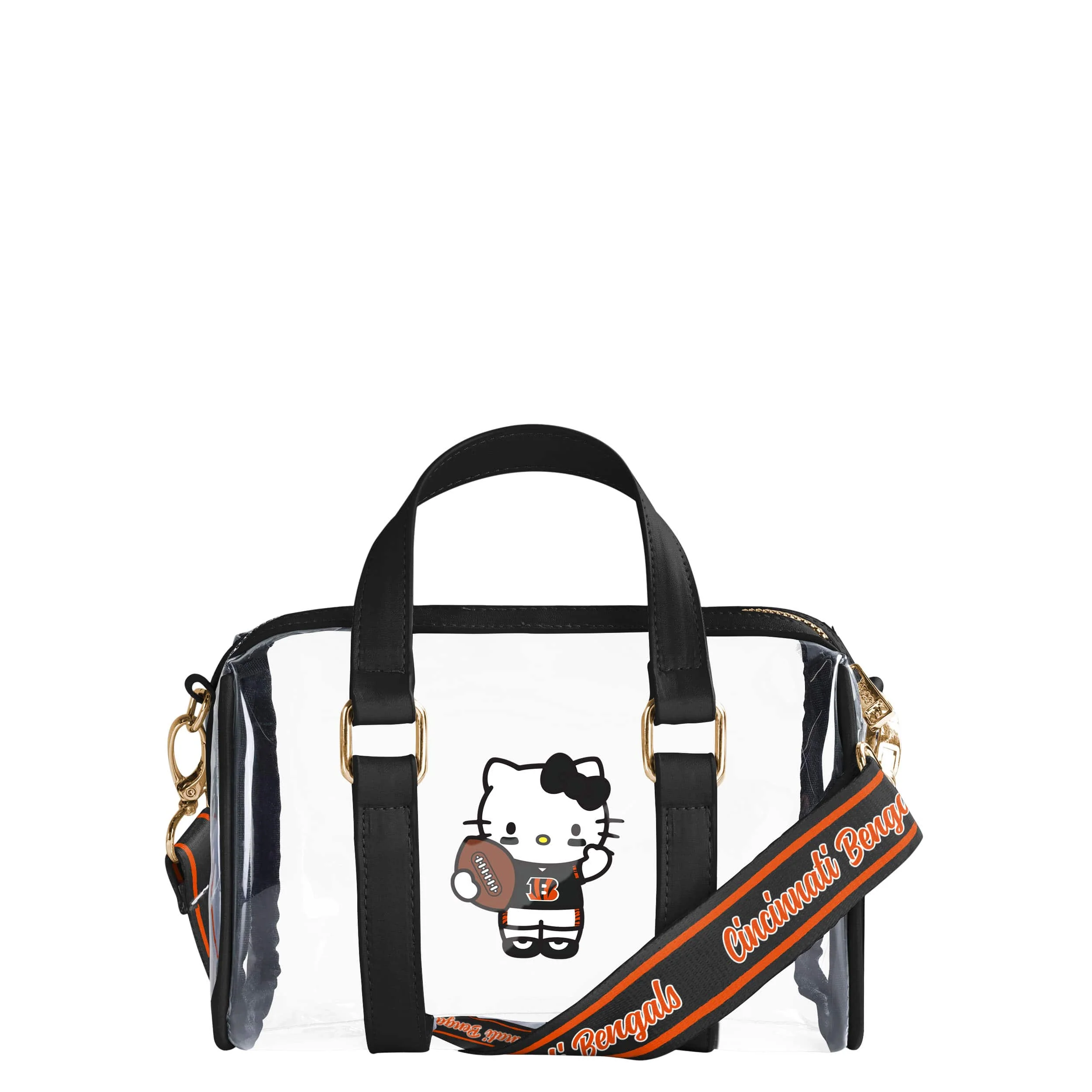 Cincinnati Bengals NFL Hello Kitty® Clear Barrel Bag - (PREORDER - SHIPS MID JULY)
