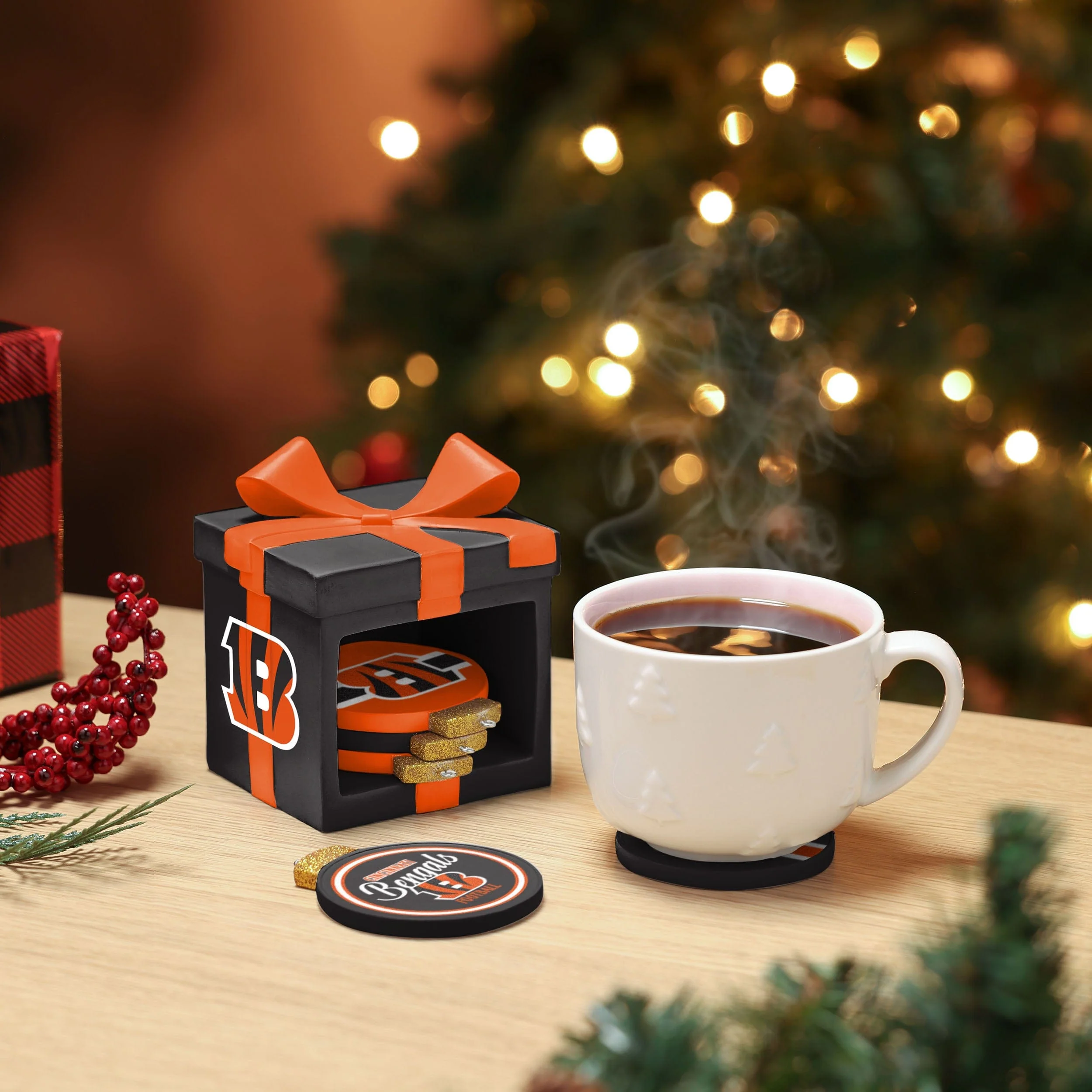 Cincinnati Bengals NFL Holiday 5 Pack Coaster Set - Image 2
