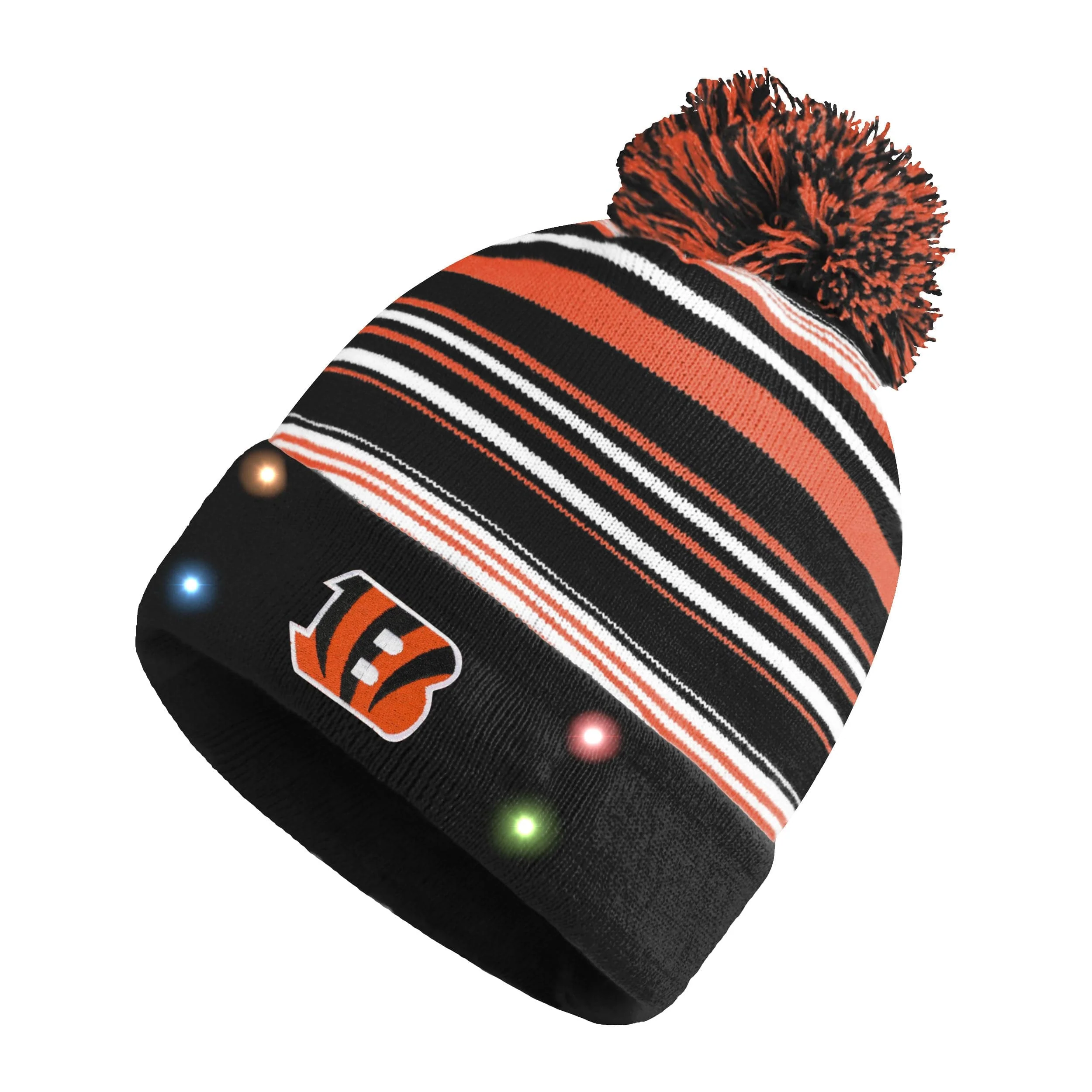 Cincinnati Bengals NFL Horizontal Stripe Light Up Beanie