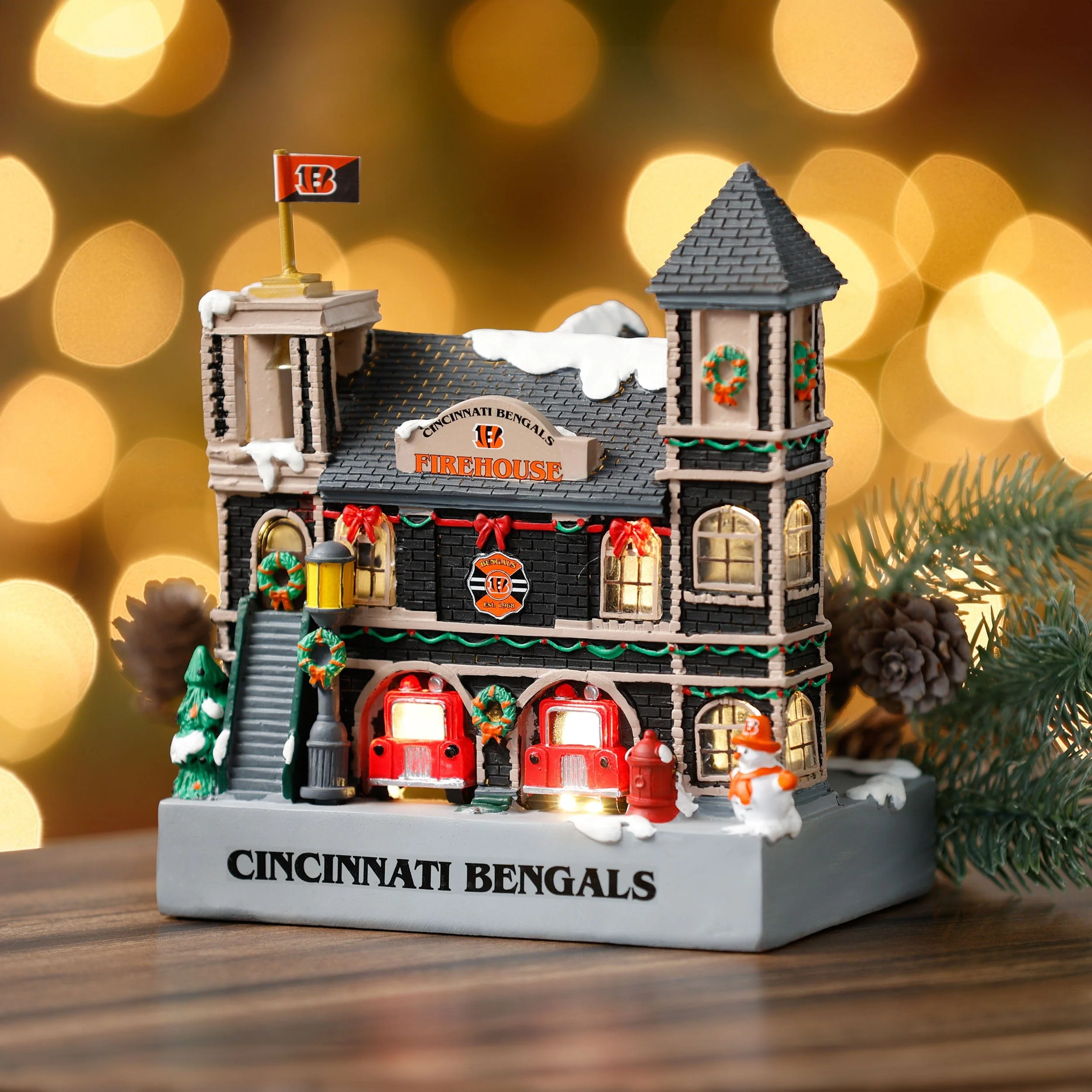 Cincinnati Bengals NFL Light Up Resin Team Firehouse - Image 2
