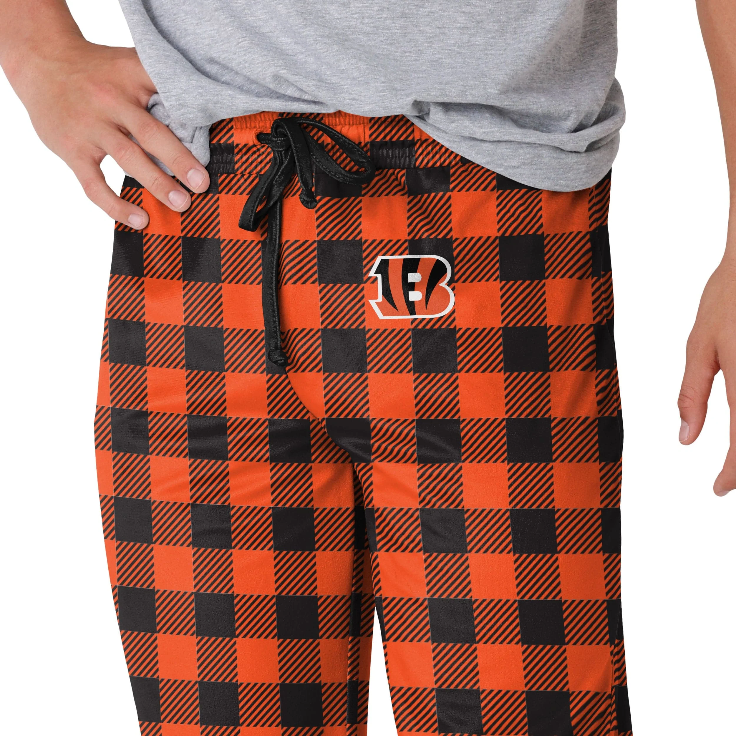 Cincinnati Bengals NFL Mens Buffalo Check Lounge Pants - Image 3