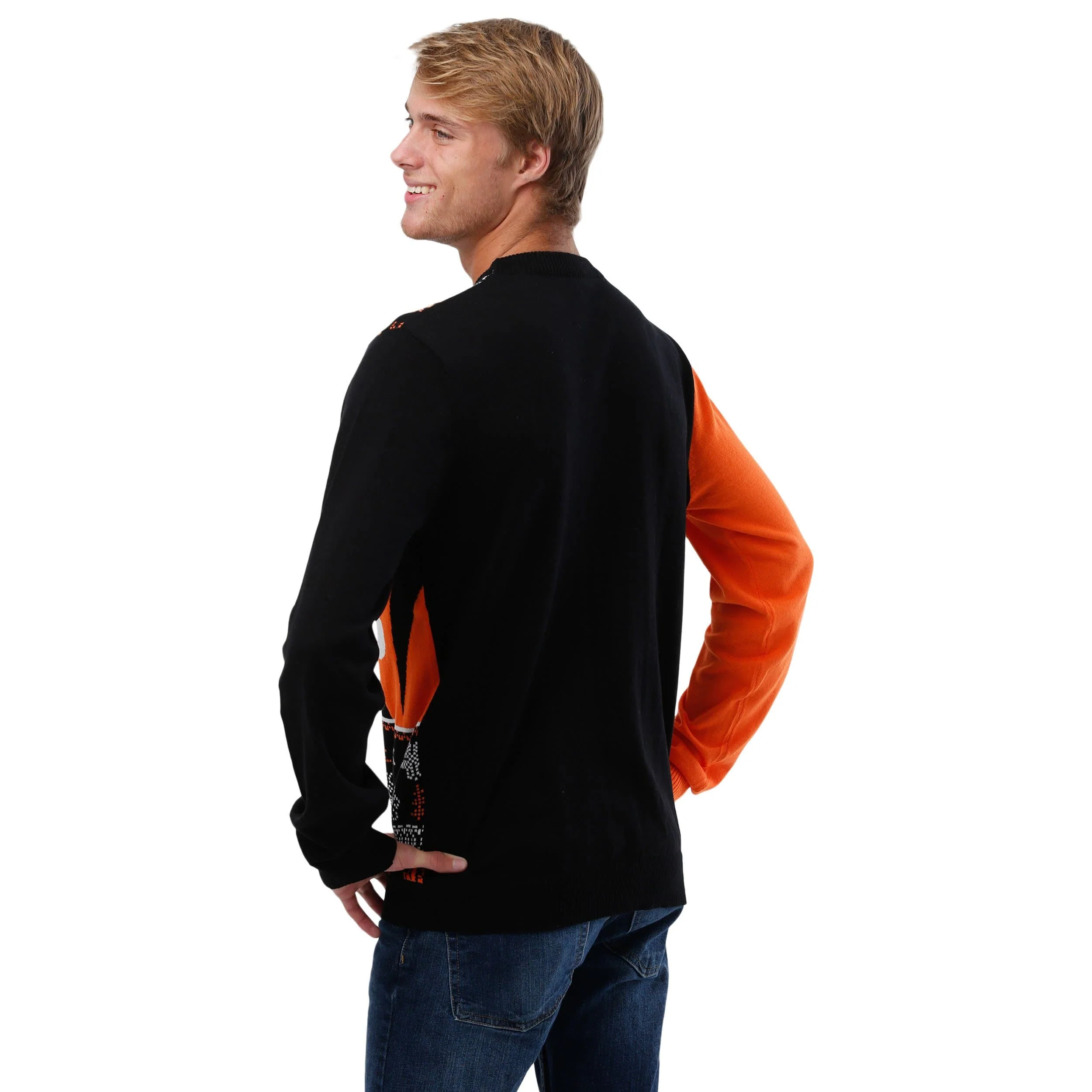 Cincinnati Bengals NFL Mens Busy Block Snowfall Sweater - Image 3