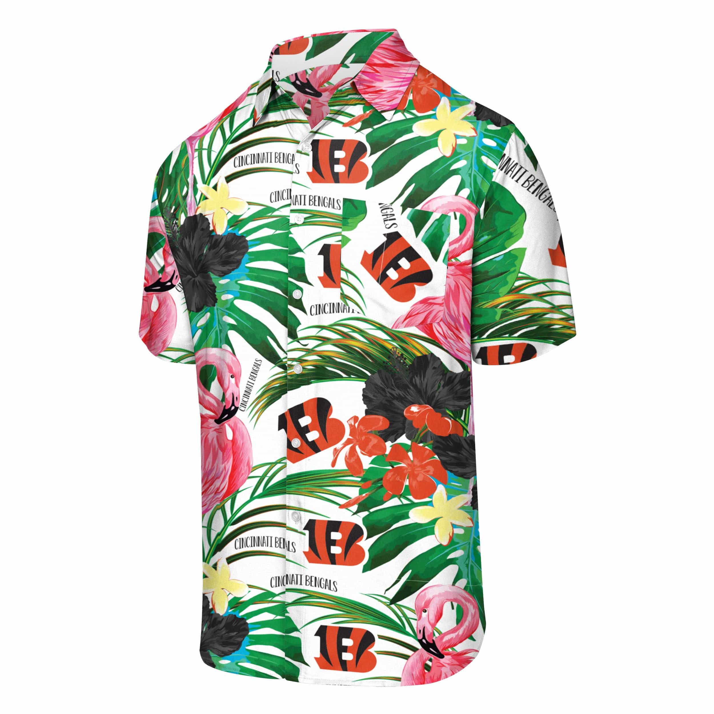 Cincinnati Bengals NFL Mens Flamingo Button Up Shirt - Image 4