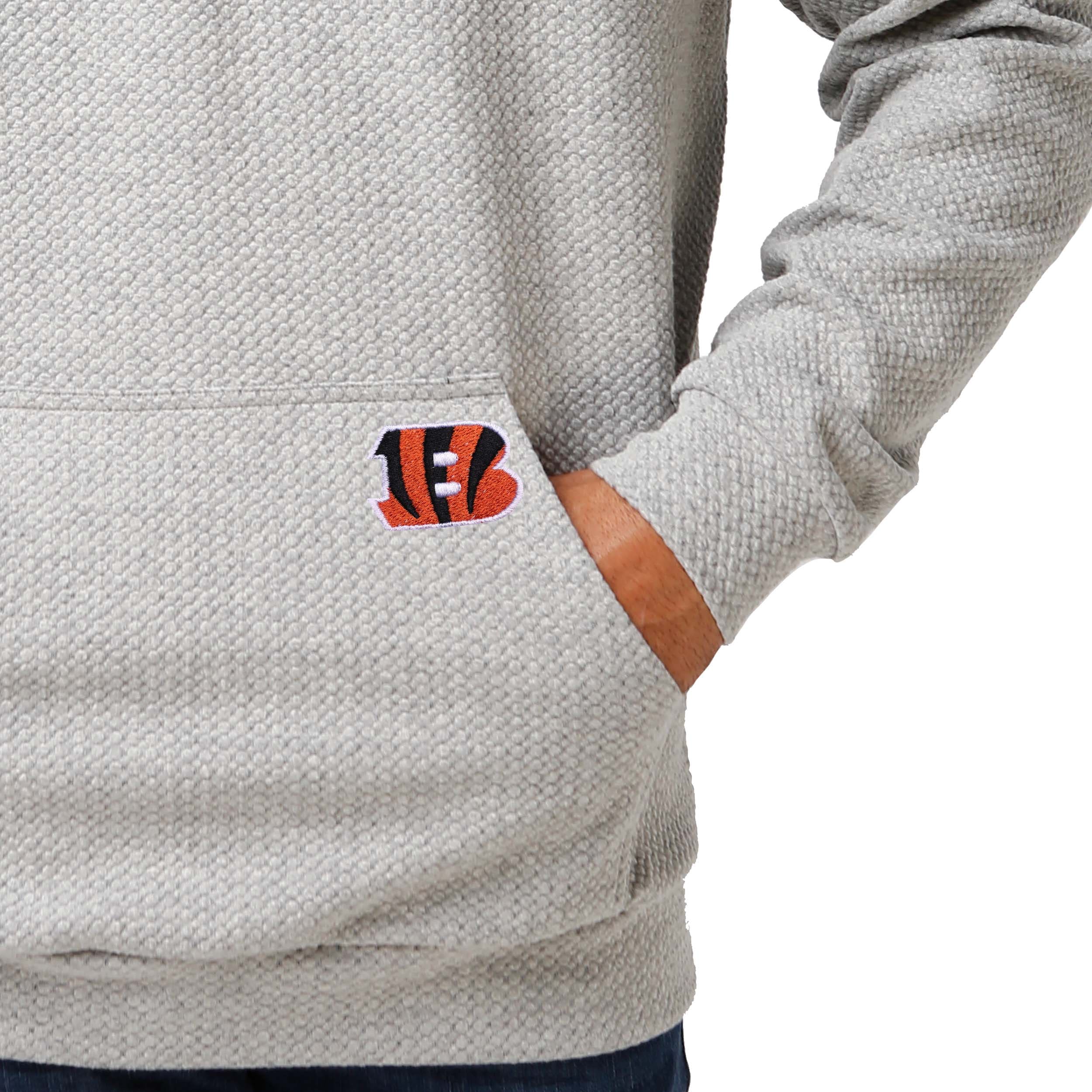 Cincinnati Bengals NFL Mens Gray Woven Hoodie - Image 3