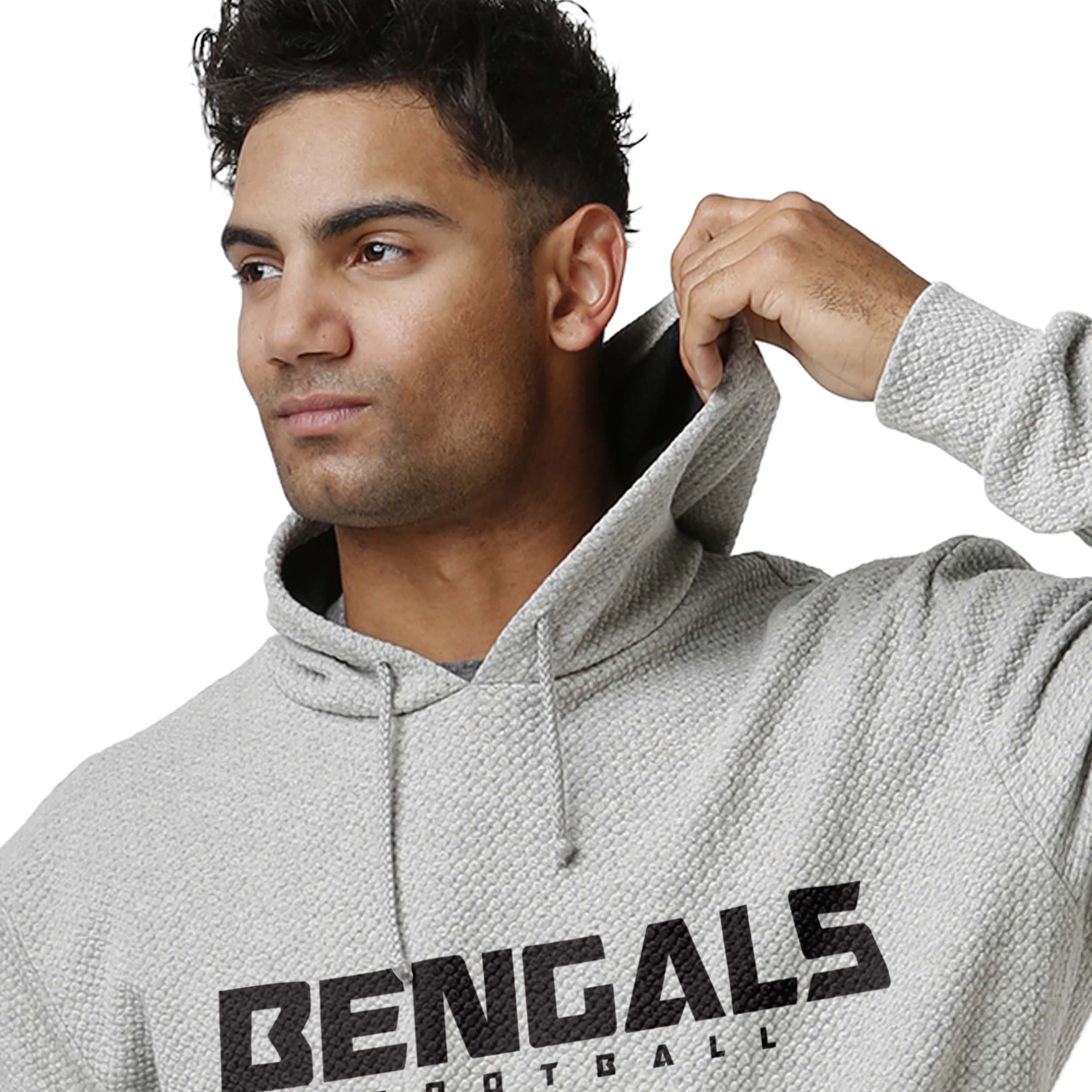 Cincinnati Bengals NFL Mens Gray Woven Hoodie - Image 5