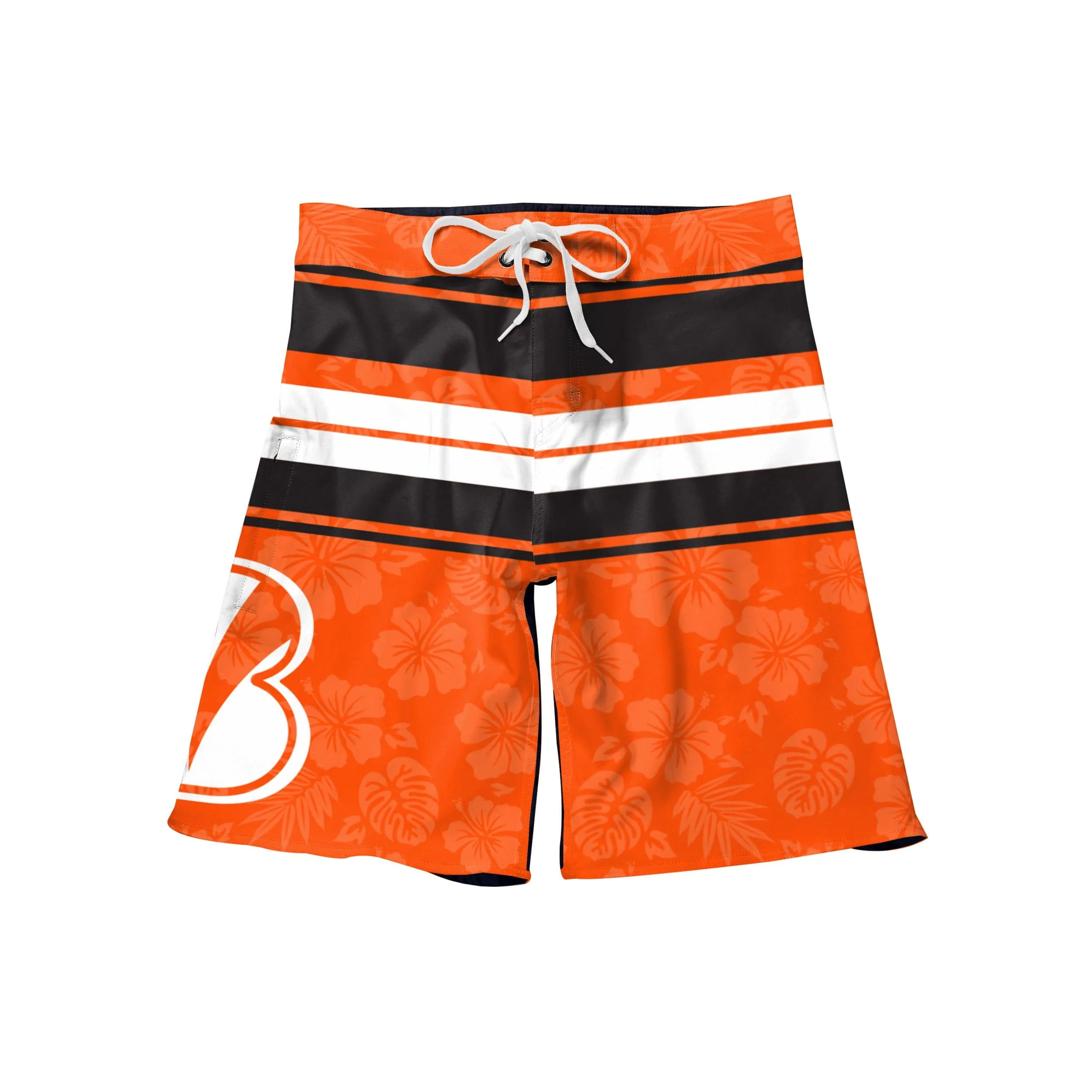 Cincinnati Bengals NFL Mens Hibiscus Boardwalk Stripe Boardshorts - Image 4