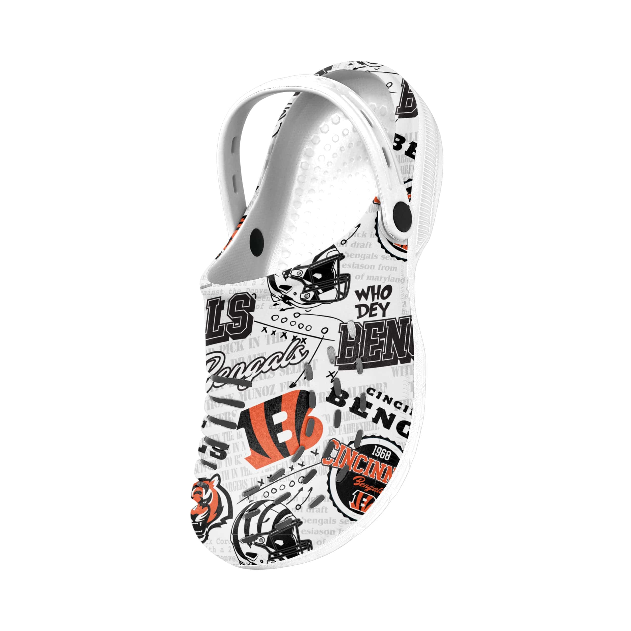 Cincinnati Bengals NFL Mens Historic Print Clog With Strap - Image 3