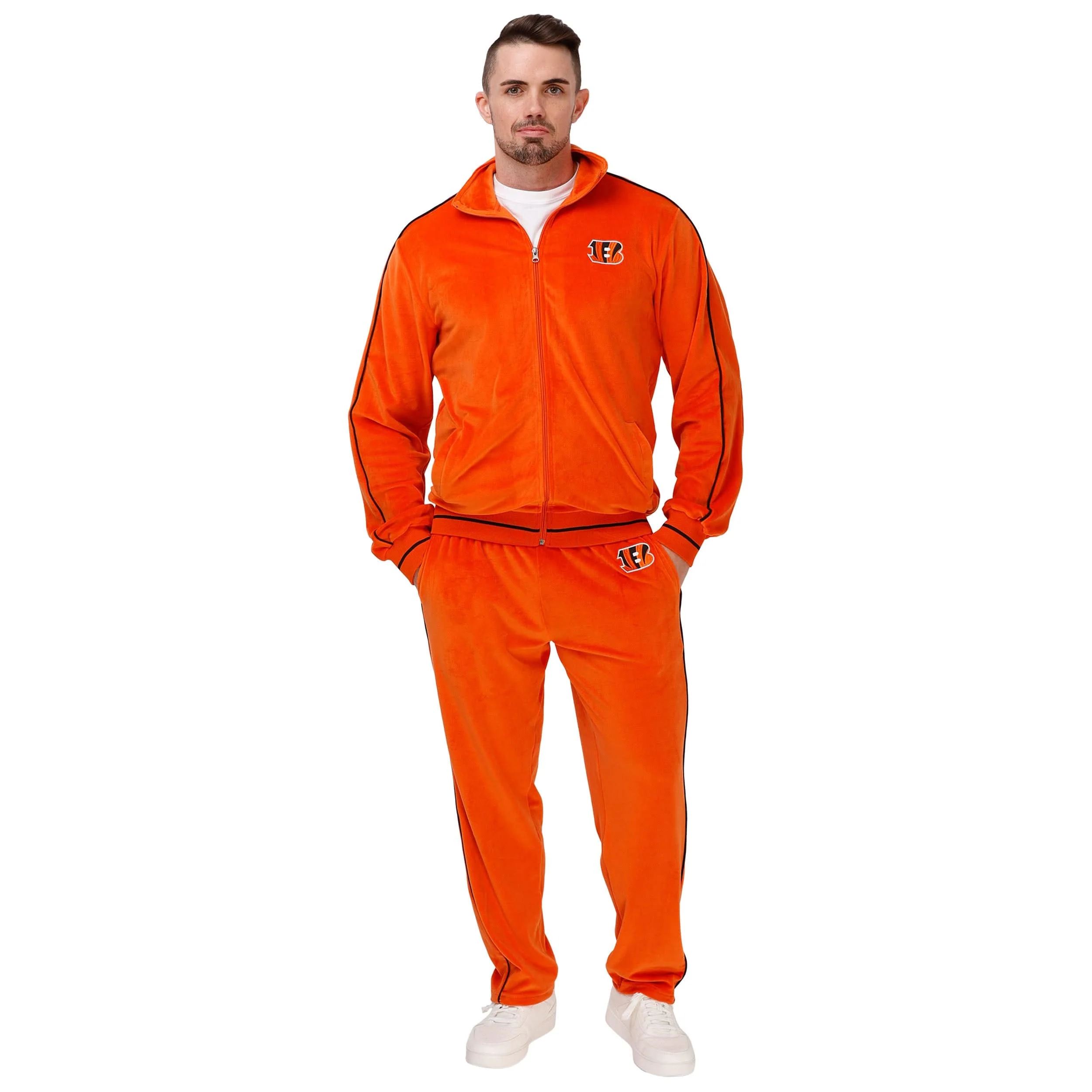 Cincinnati Bengals NFL Mens Orange Velour Pants - Image 5