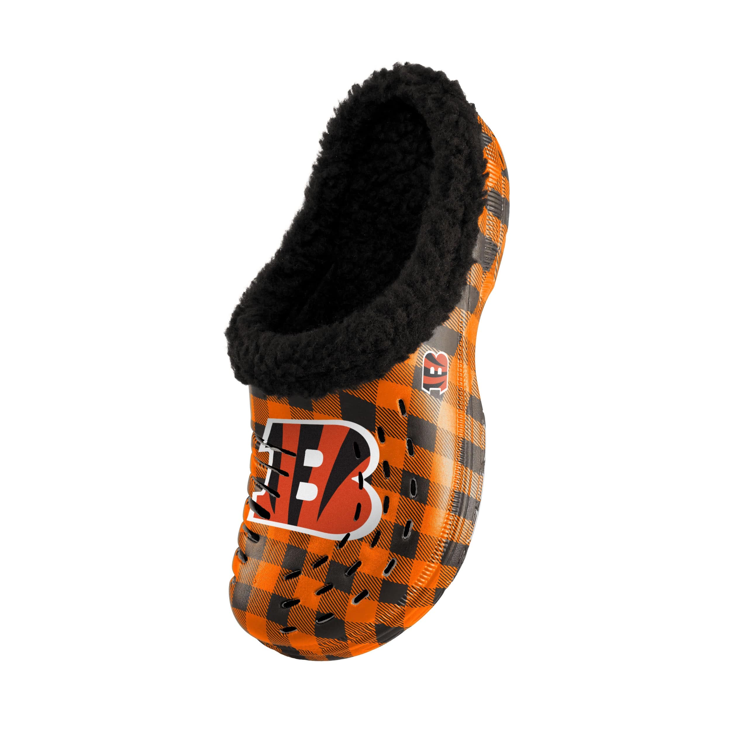 Cincinnati Bengals NFL Mens Sherpa Lined Buffalo Check Clog - Image 3