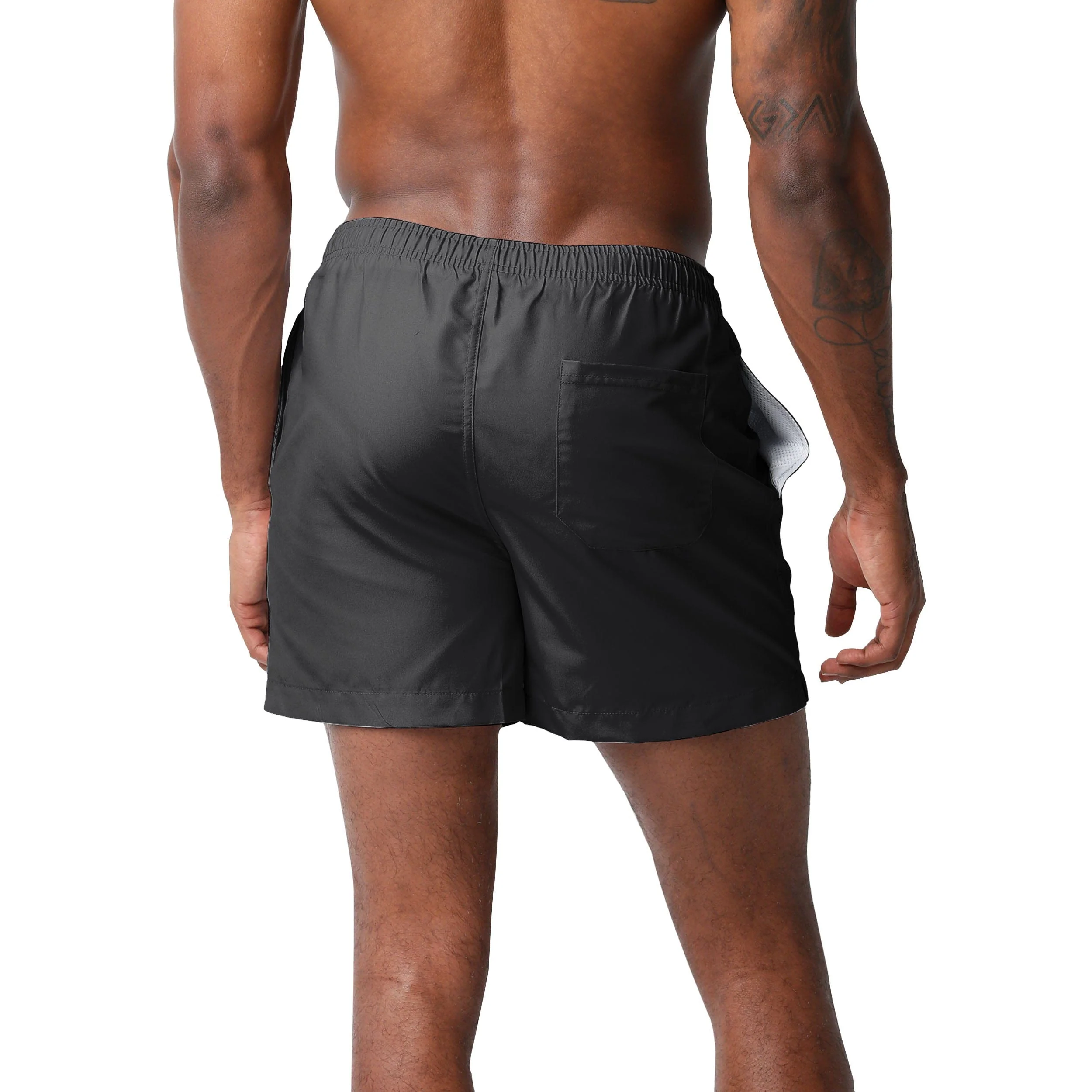 Cincinnati Bengals NFL Mens Solid Wordmark 5.5" Swimming Trunks - Image 3