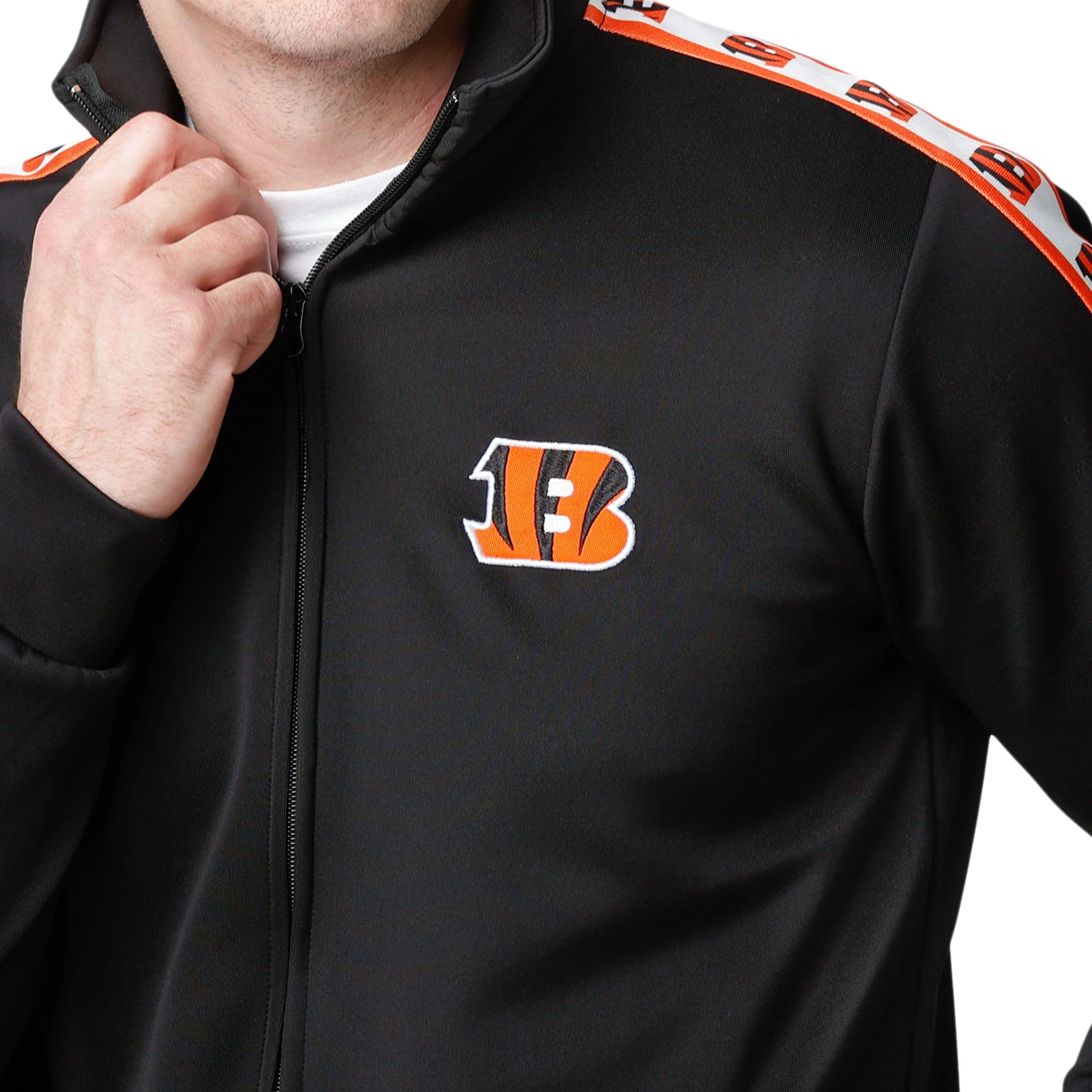 Cincinnati Bengals NFL Mens Stripe Logo Track Jacket - Image 3
