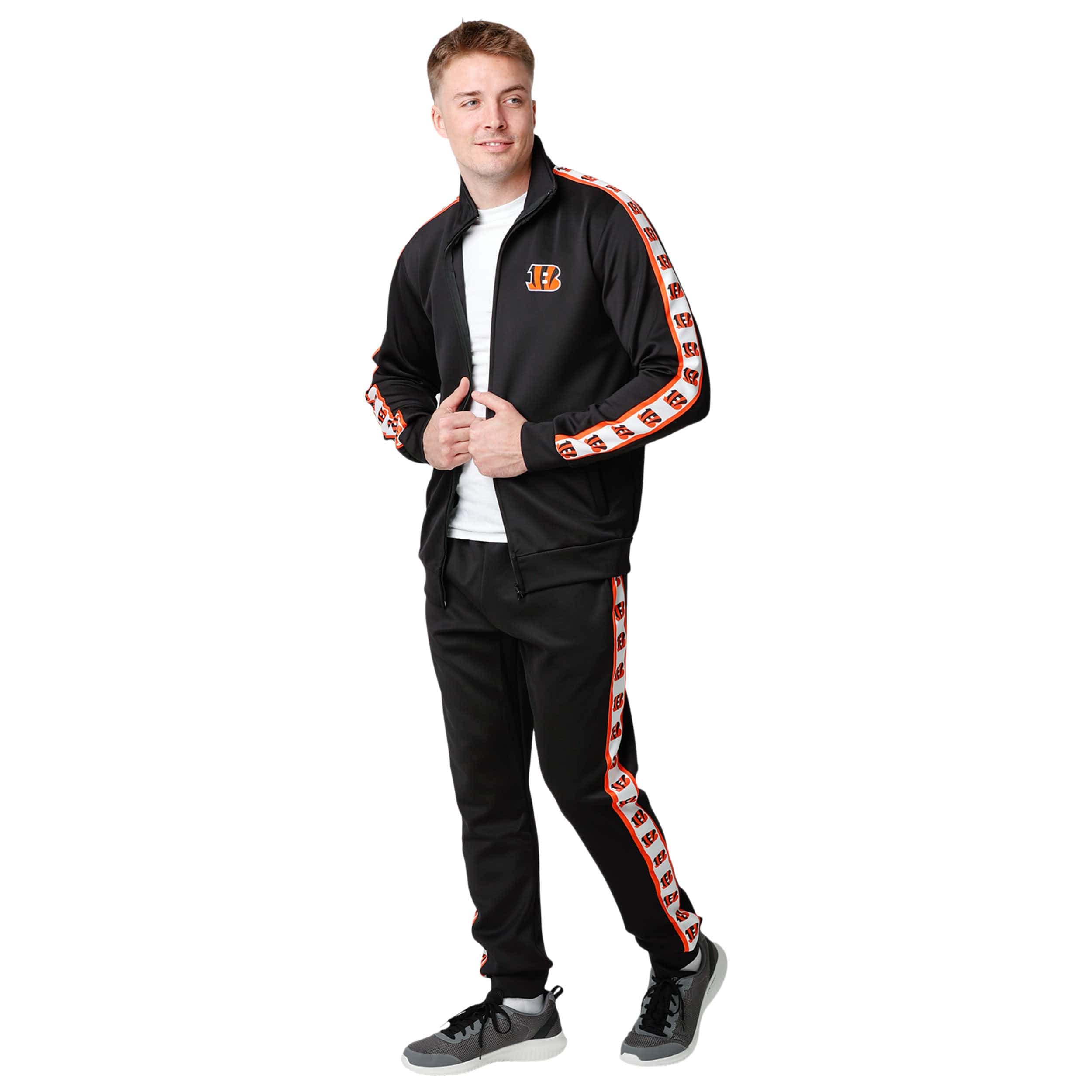 Cincinnati Bengals NFL Mens Stripe Logo Track Jacket - Image 7