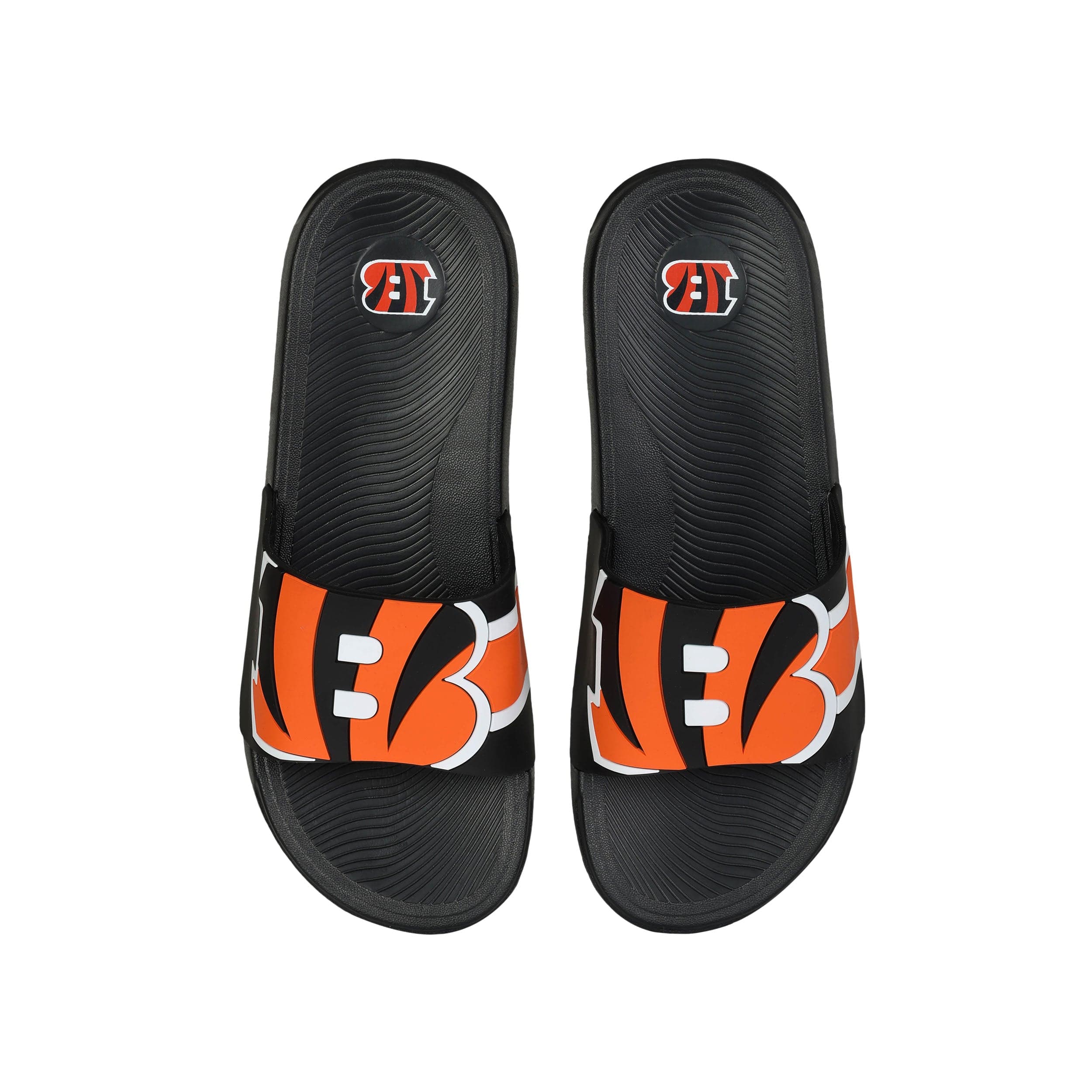 Cincinnati Bengals NFL Mens Striped Big Logo Raised Slide - Image 2