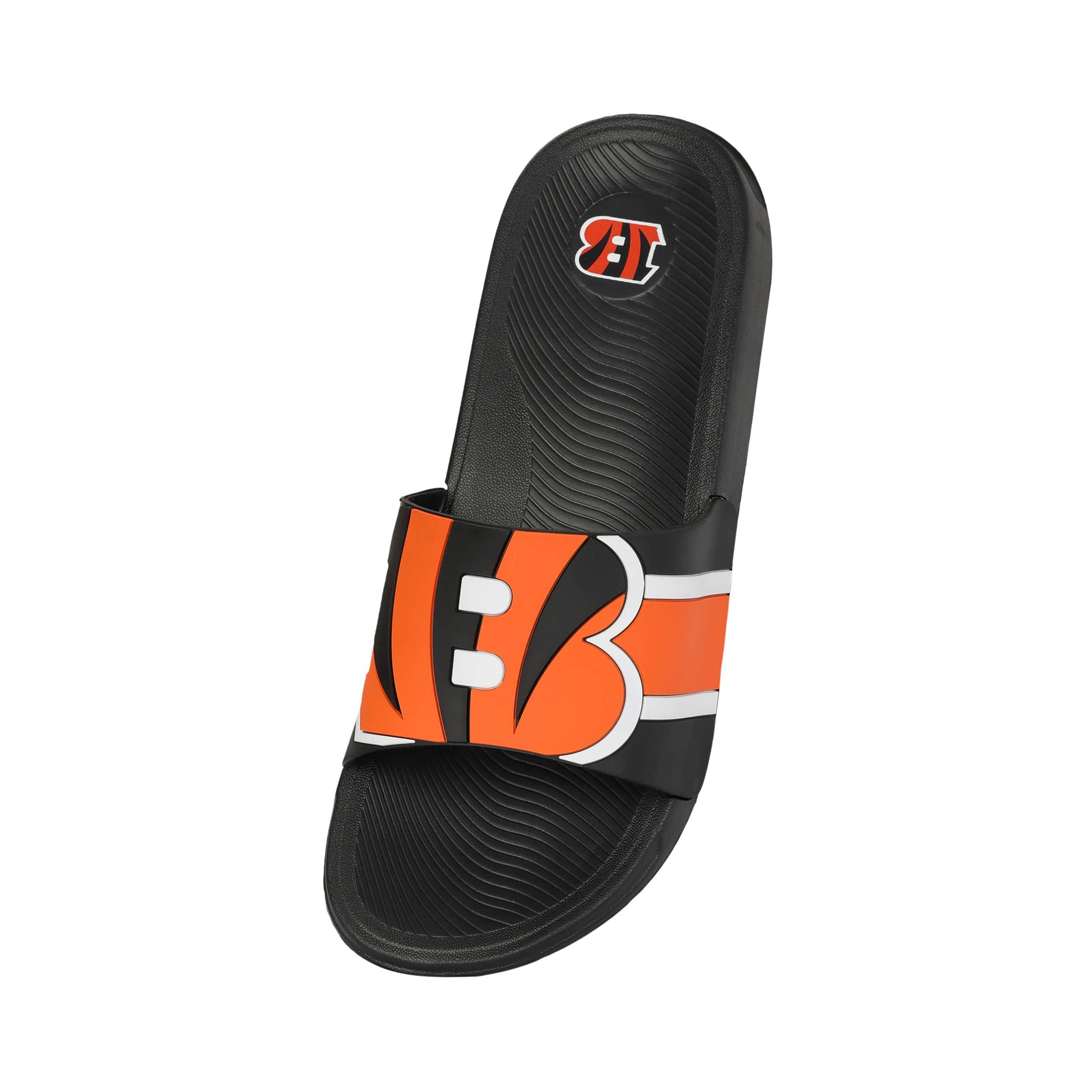 Cincinnati Bengals NFL Mens Striped Big Logo Raised Slide - Image 3