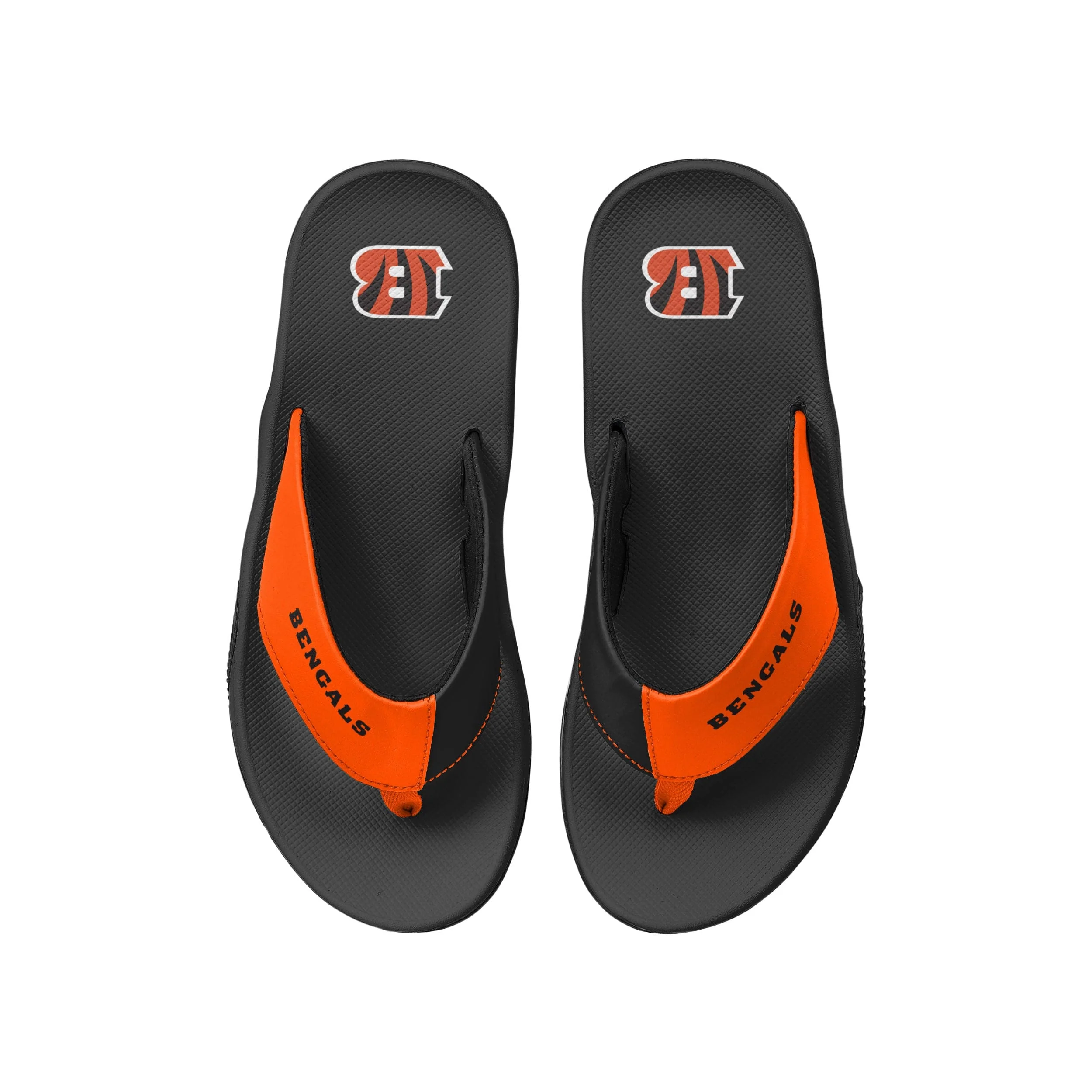 Cincinnati Bengals NFL Mens Team Color Contour Flip Flops - Image 2